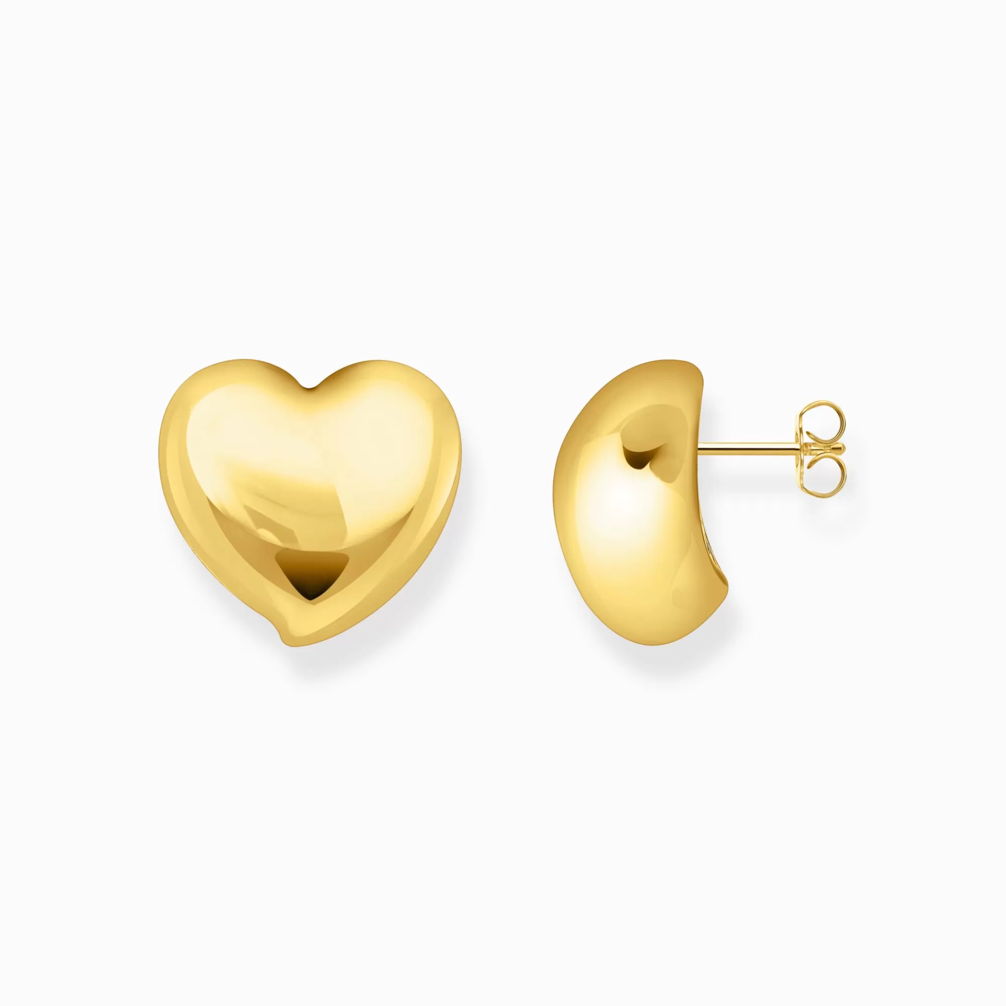 THOMAS SABO Gold-plated earrings in heart-shape-Women Earrings | 18-Carat Gold-Plating - 925 Silver