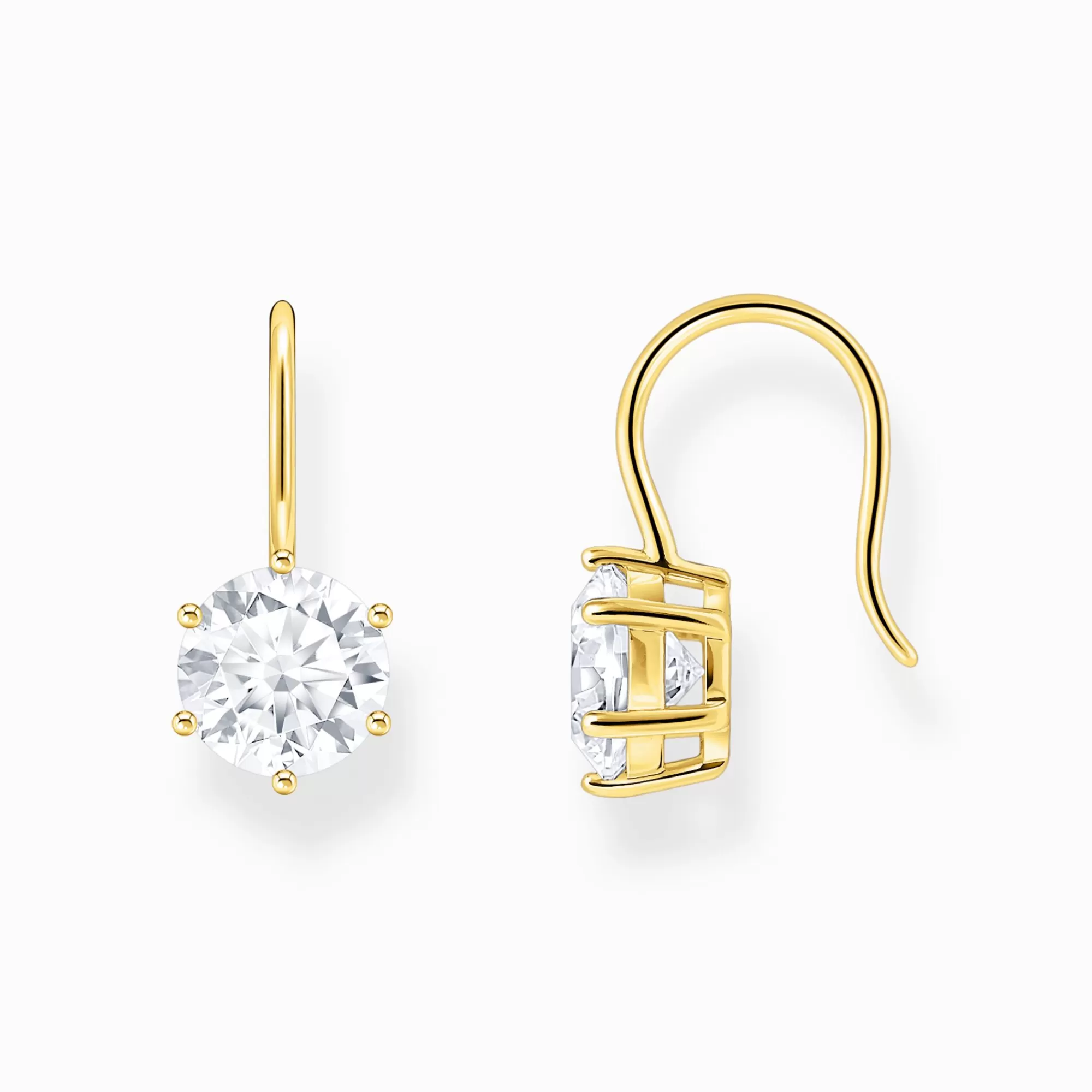 THOMAS SABO Gold-plated earrings with white zirconia-Women Earrings | 18-Carat Gold-Plating - 925 Silver