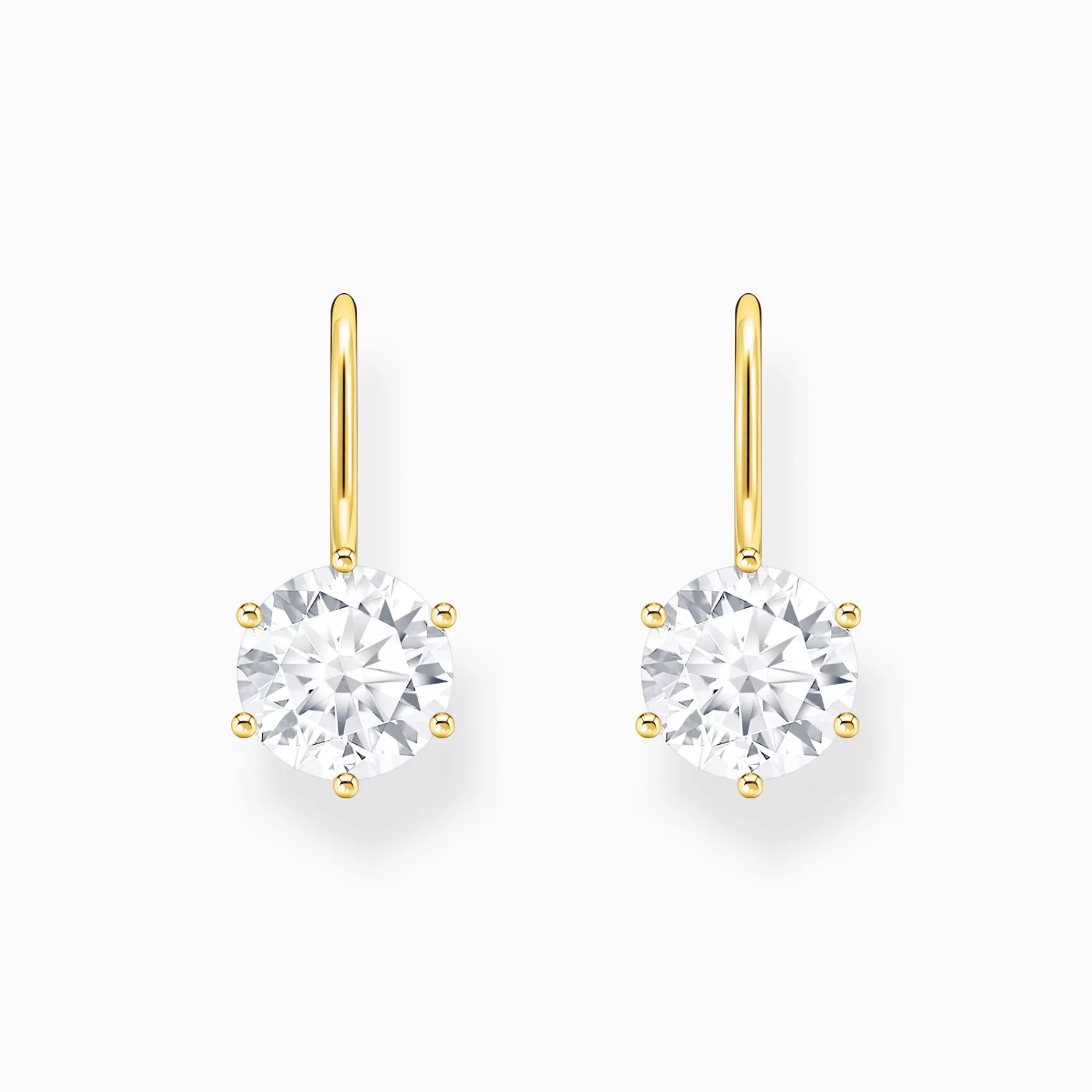 THOMAS SABO Gold-plated earrings with white zirconia-Women Earrings | 18-Carat Gold-Plating - 925 Silver