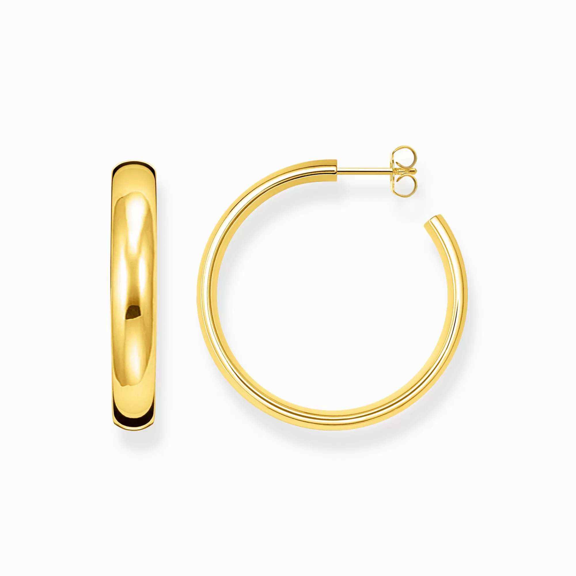 THOMAS SABO Gold-plated medium chunky hoop earrings-Women Hoop Earrings