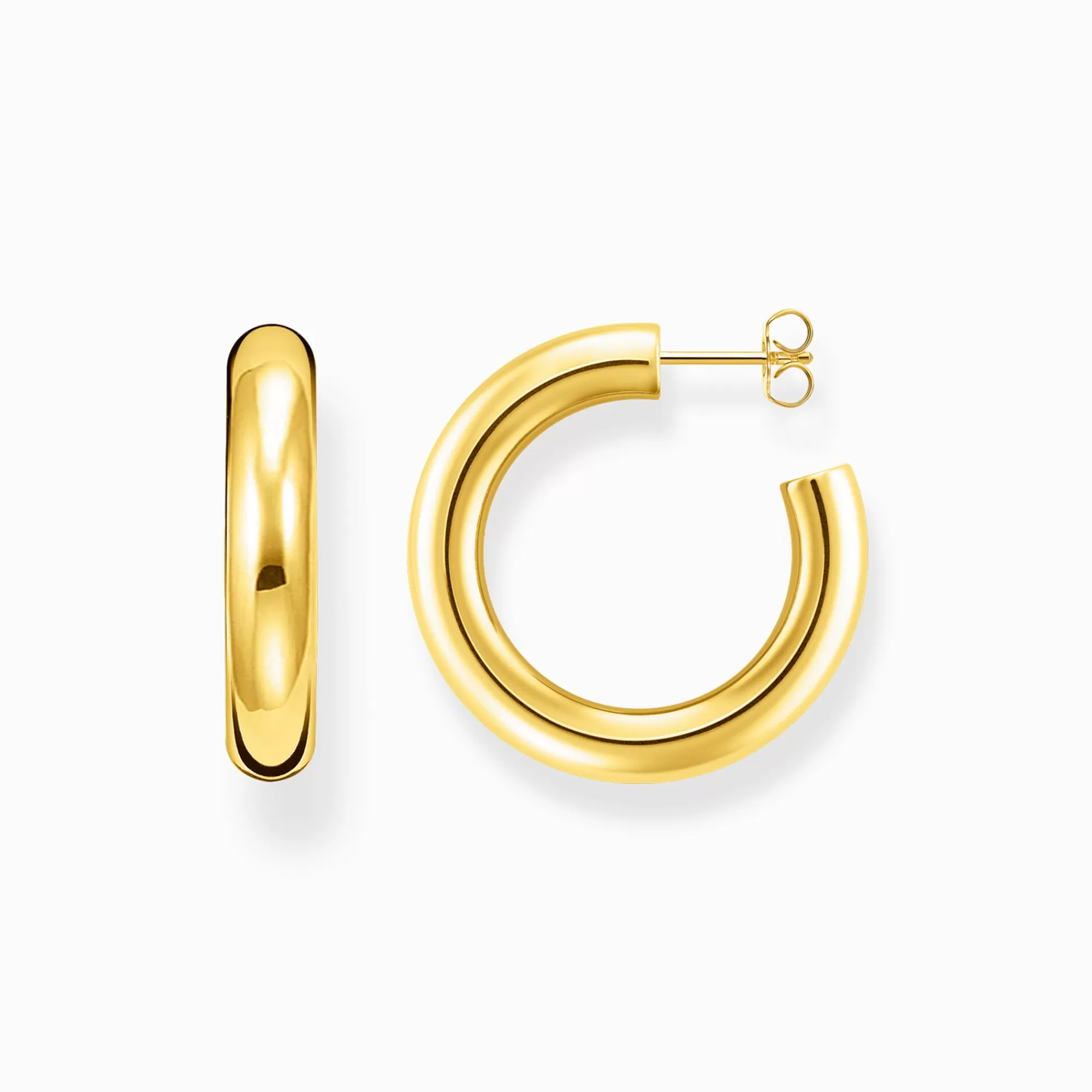 THOMAS SABO Gold-plated medium chunky hoop earrings-Women Hoop Earrings