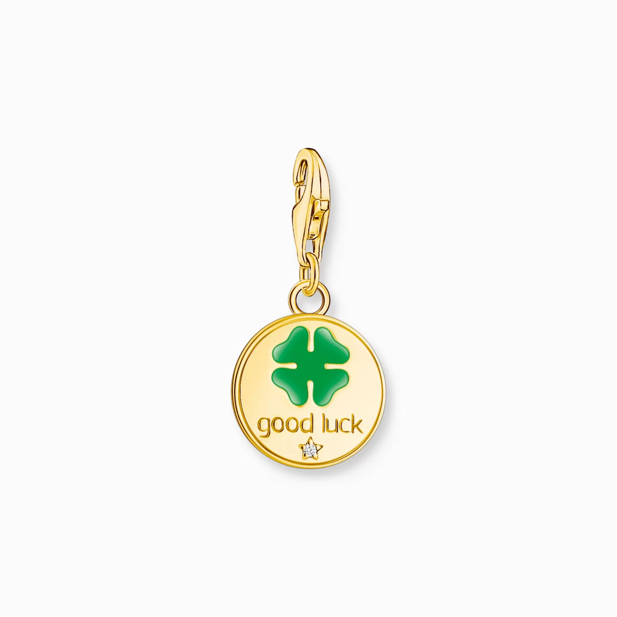 THOMAS SABO Gold-plated member charm pendant medal-shaped with colourful stones-Women Charms | Charms