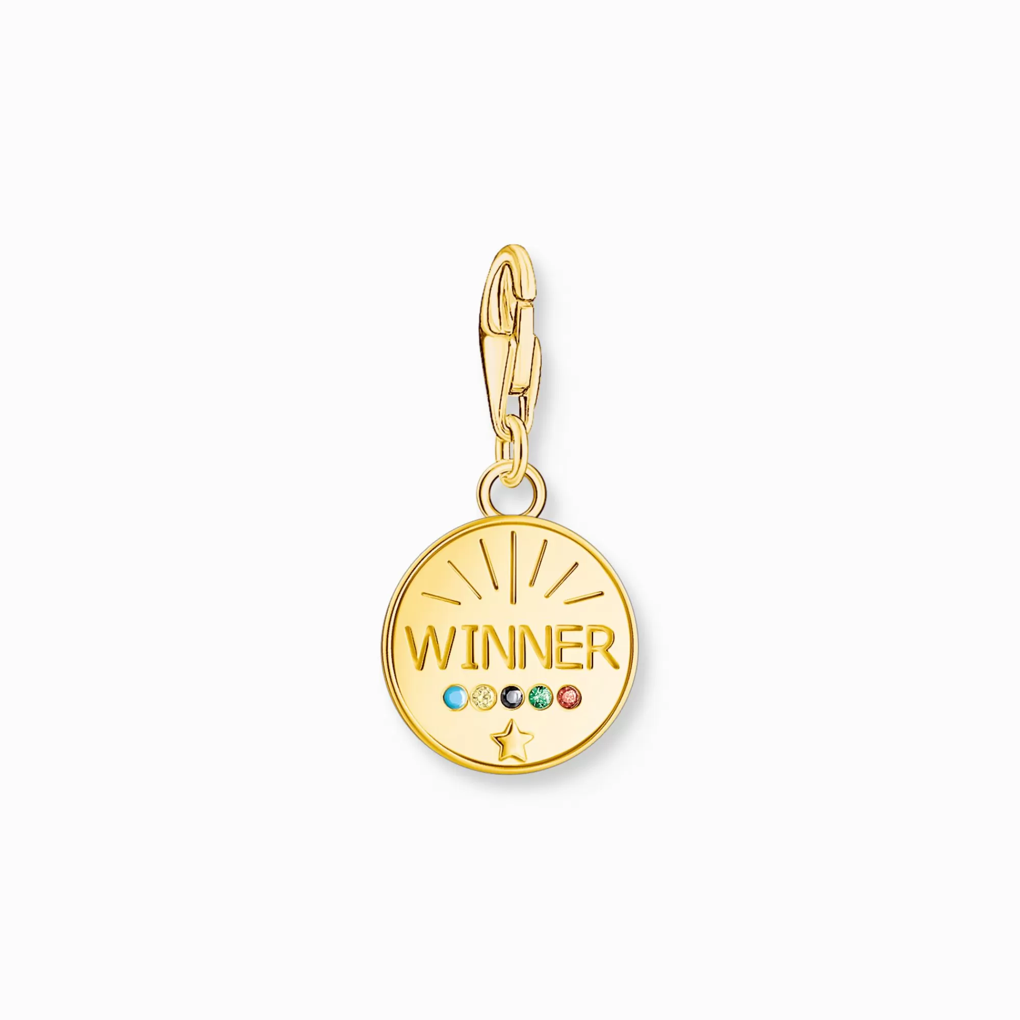 THOMAS SABO Gold-plated member charm pendant medal-shaped with colourful stones-Women Charms | Charms