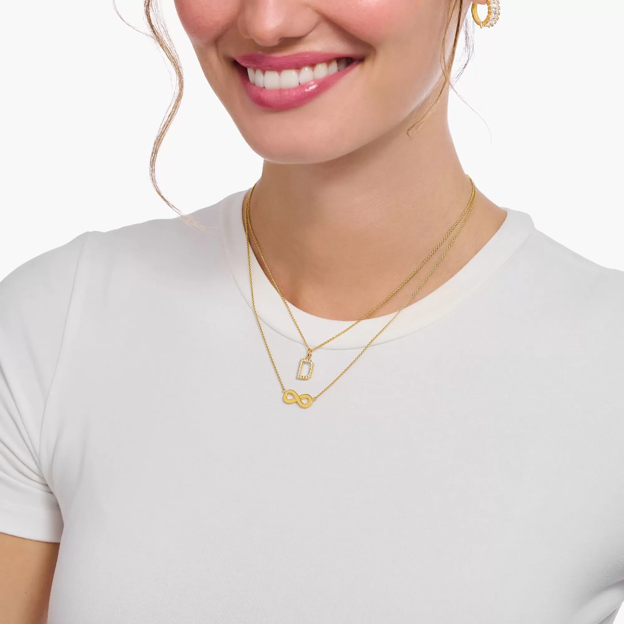 THOMAS SABO Gold-plated necklace with infinity pendant-Women Necklaces | 18-Carat Gold-Plating - 925 Silver