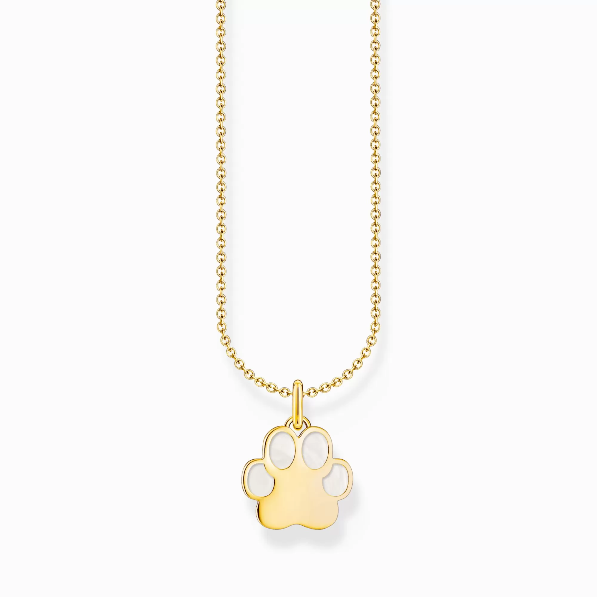 THOMAS SABO Gold-plated necklace with paw pendant and cold enamel-Women Necklaces | 18-Carat Gold-Plating - 925 Silver