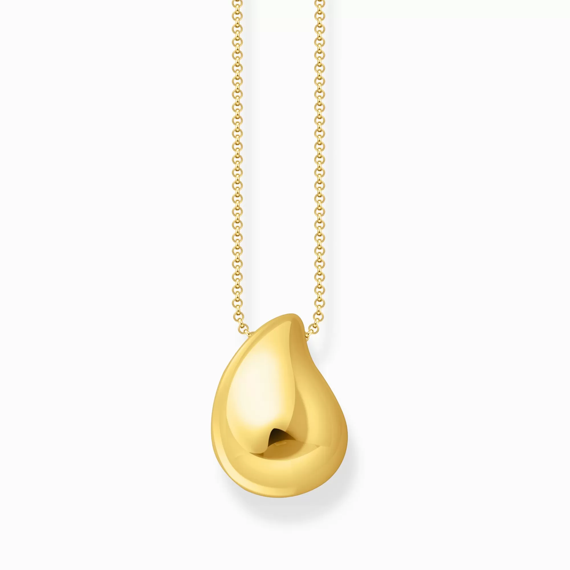 THOMAS SABO Gold-plated necklace with pendant in organic drop-shape-Women Necklaces | 18-Carat Gold-Plating - 925 Silver