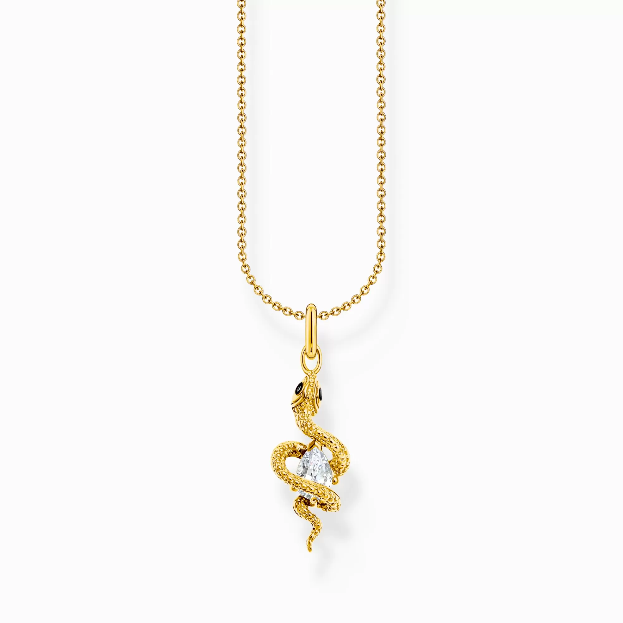 THOMAS SABO Gold-plated necklace with snake pendant Tempting Romance-Women Necklaces | 18-Carat Gold-Plating - 925 Silver