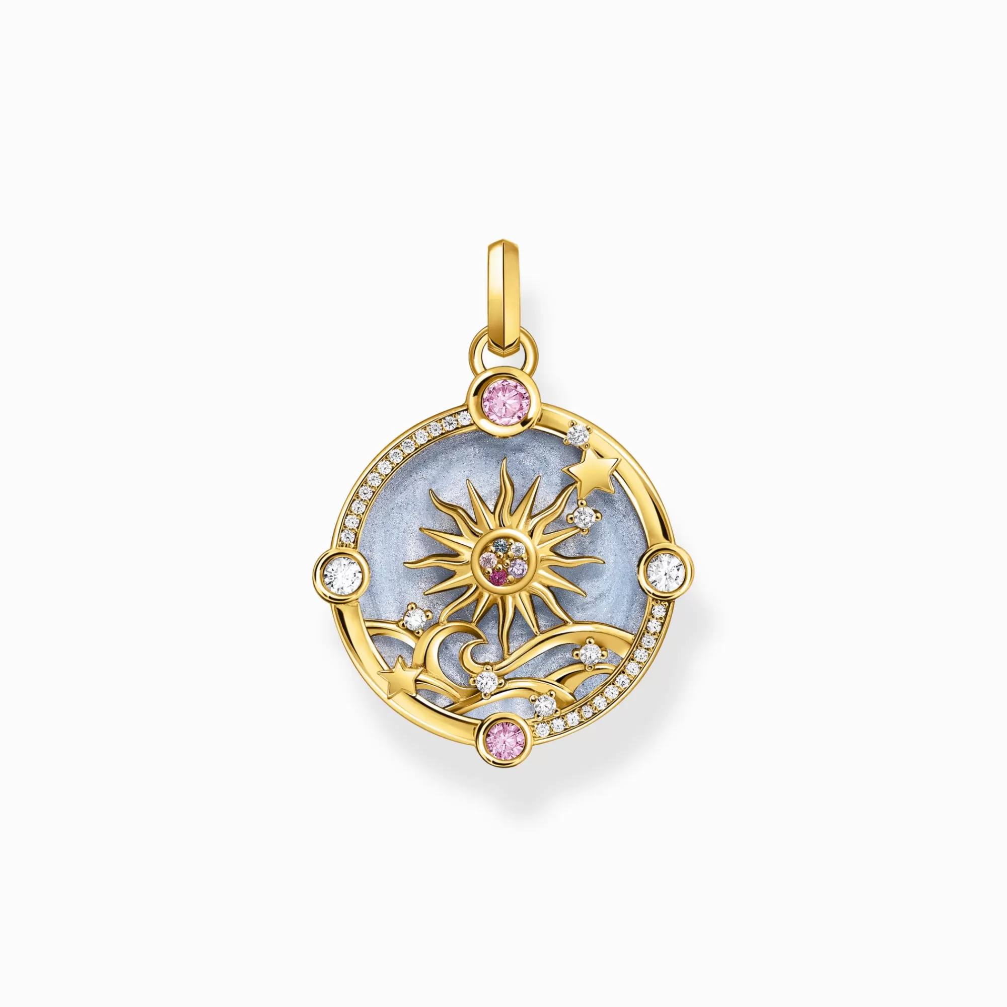 THOMAS SABO Gold-plated pendant with blue cold enamel and colourful stones-Women Pendants | 18-Carat Gold-Plating - 925 Silver