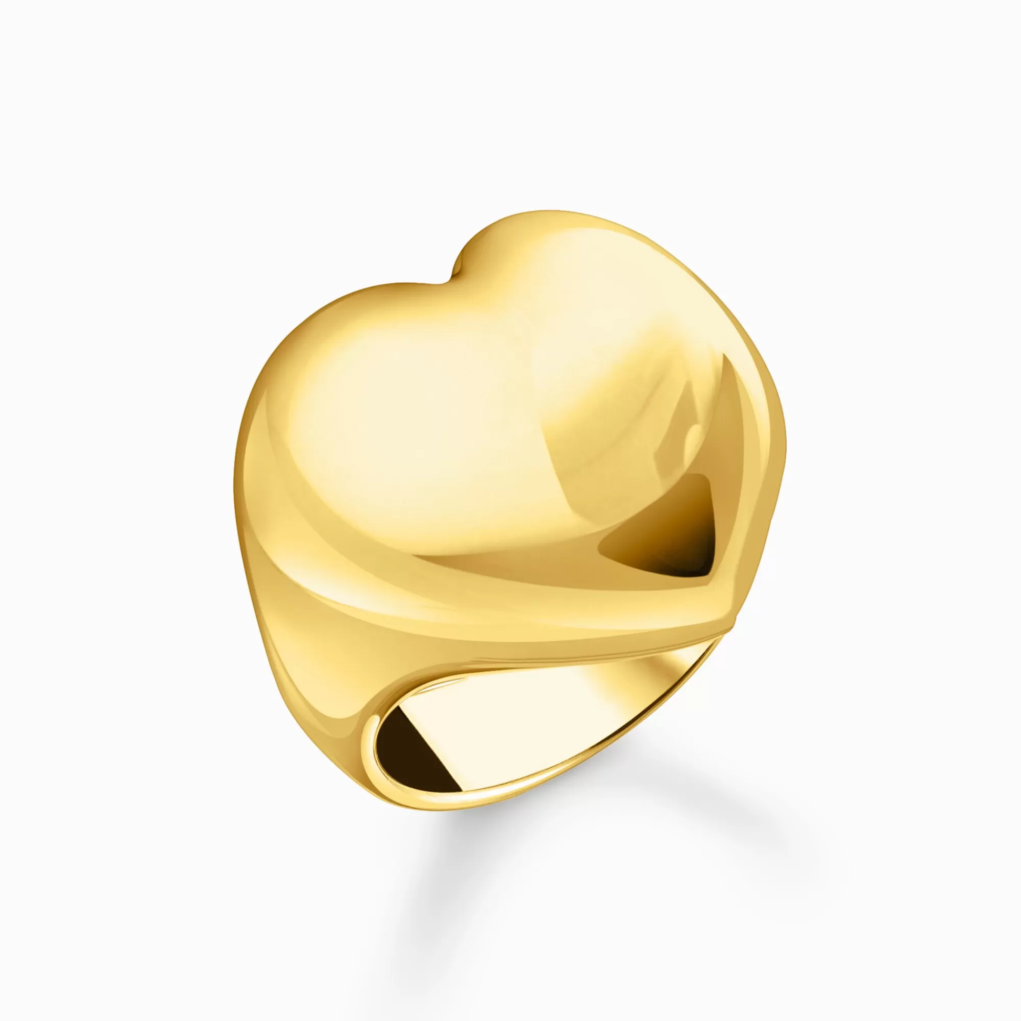 THOMAS SABO Gold-plated ring heart-shaped-Women Rings | 18-Carat Gold-Plating - 925 Silver