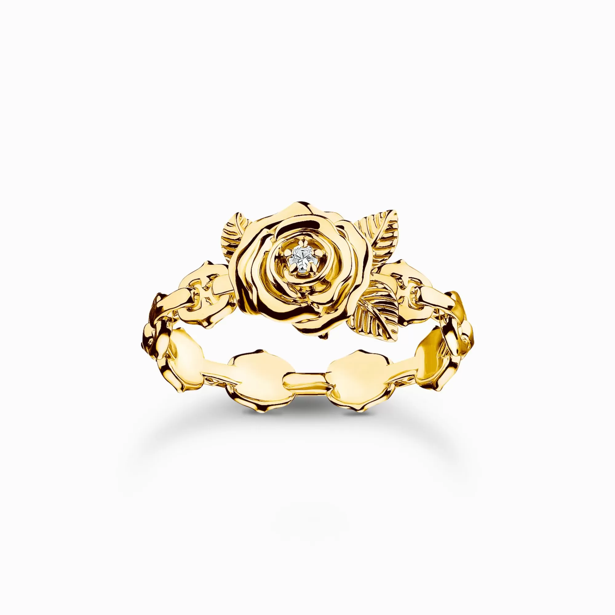 THOMAS SABO Gold-plated ring Roses Romance-Women Rings | 18-Carat Gold-Plating - 925 Silver