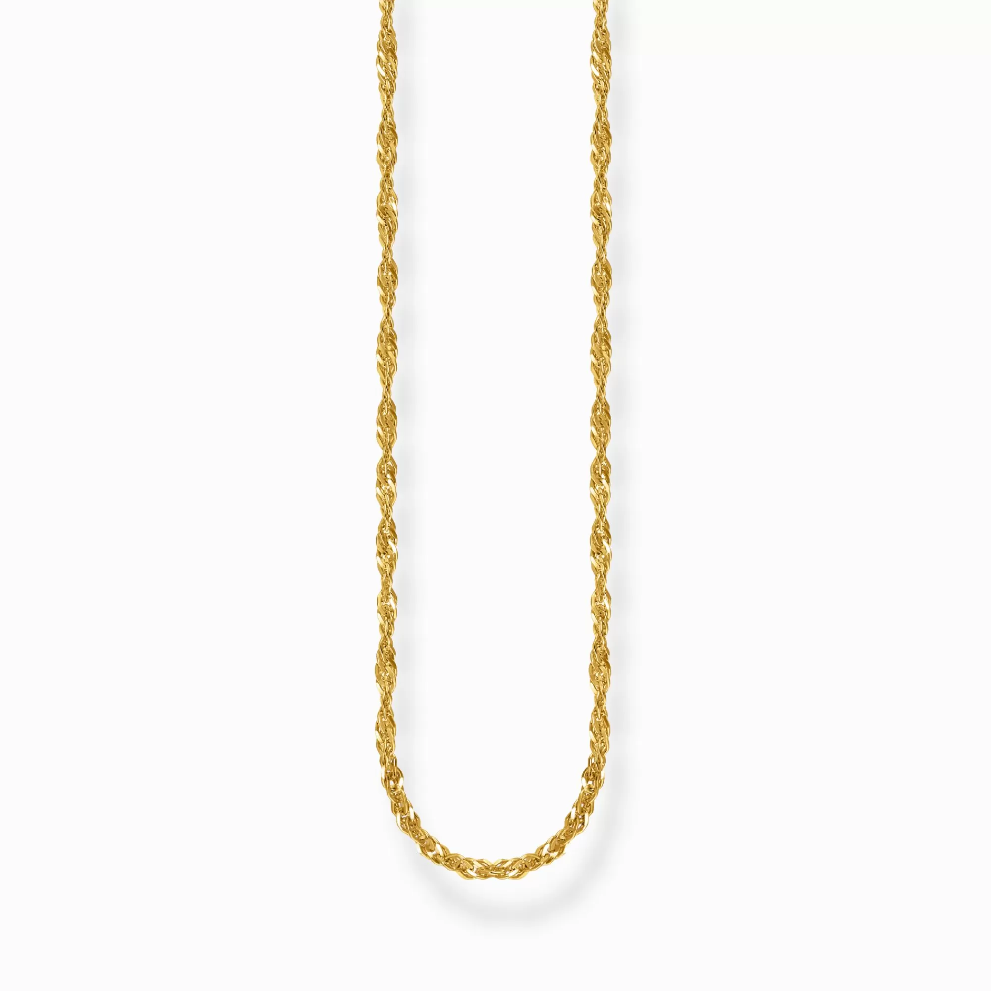 THOMAS SABO Gold-plated singaporean necklace Thickness 1,70 mm (0,07 Inch)-Women Necklaces | 18-Carat Gold-Plating - 925 Silver