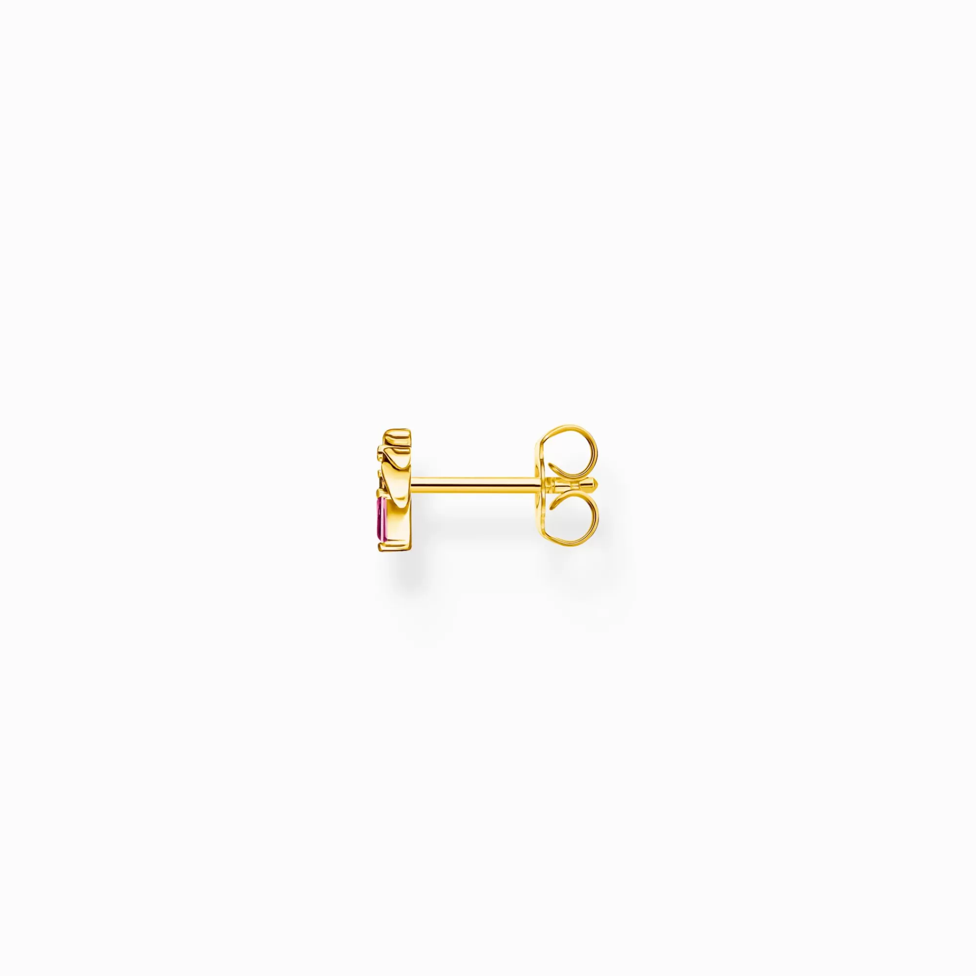 THOMAS SABO Gold-plated single ear stud palm tree with colourful stones-Women Ear Studs | 18-Carat Gold-Plating - 925 Silver