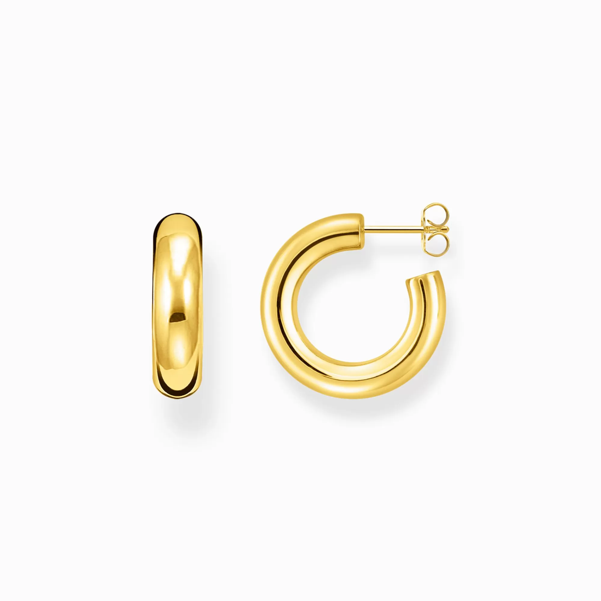 THOMAS SABO Gold-plated small chunky hoop earrings-Women Hoop Earrings