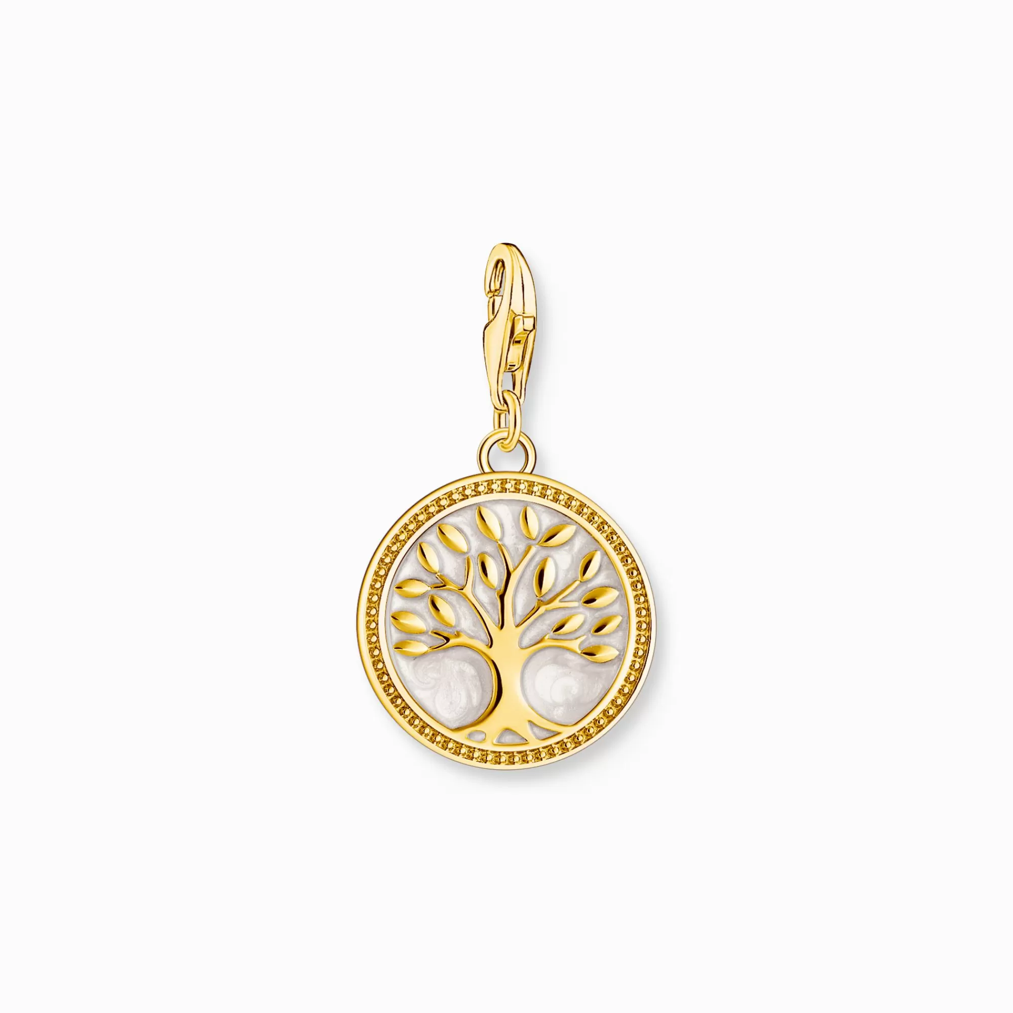 THOMAS SABO Gold-plated Tree-of-love charm pendant with white cold enamel-Women Charms | Charms