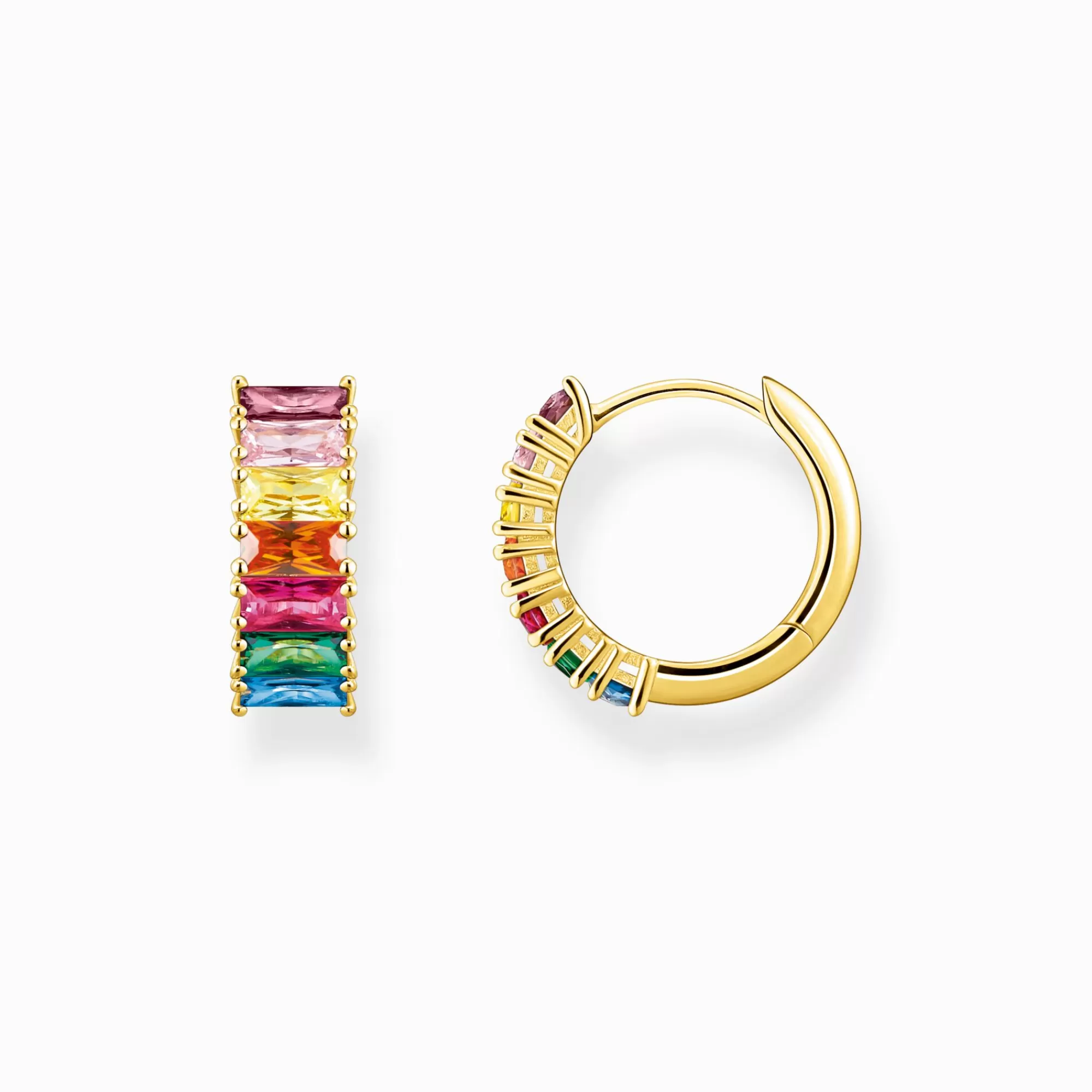 THOMAS SABO Hoop earrings with colourful stones pavé gold plated-Women Hoop Earrings