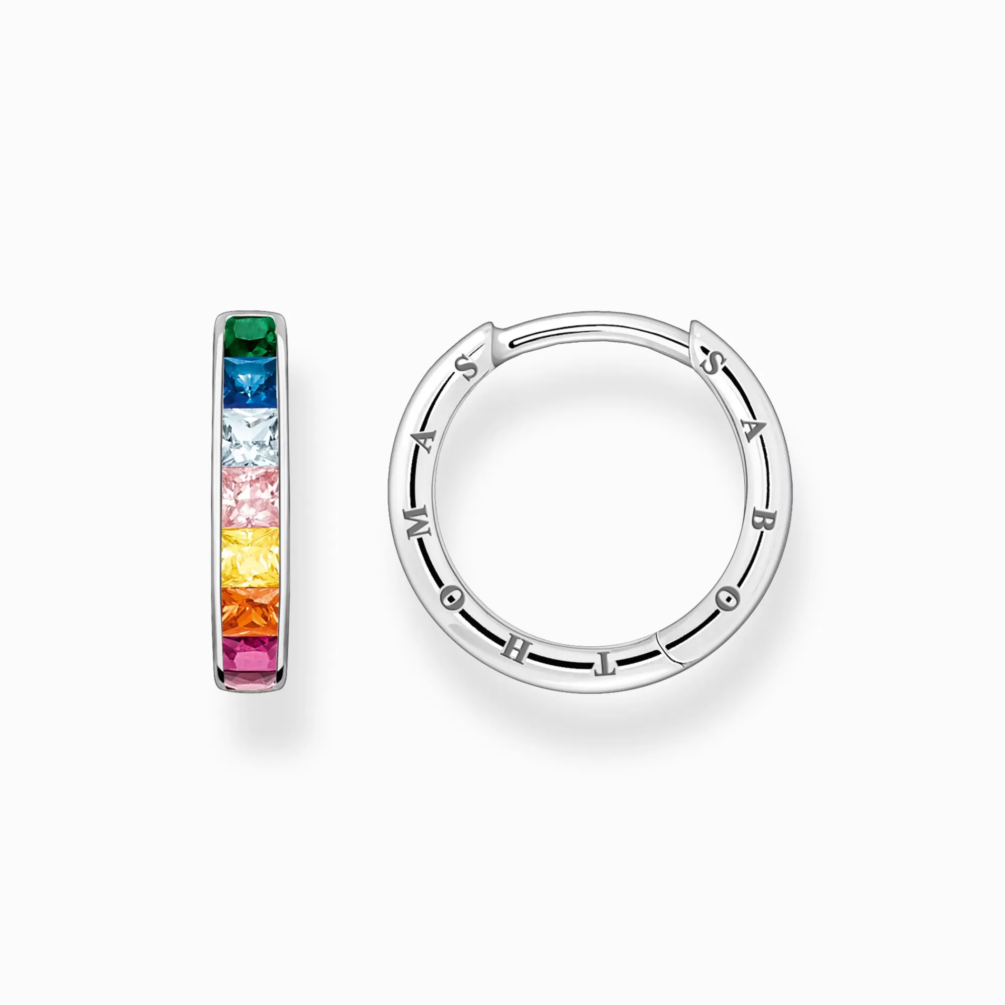 THOMAS SABO Hoop earrings with colourful stones pavé silver-Women Hoop Earrings | 925 Silver