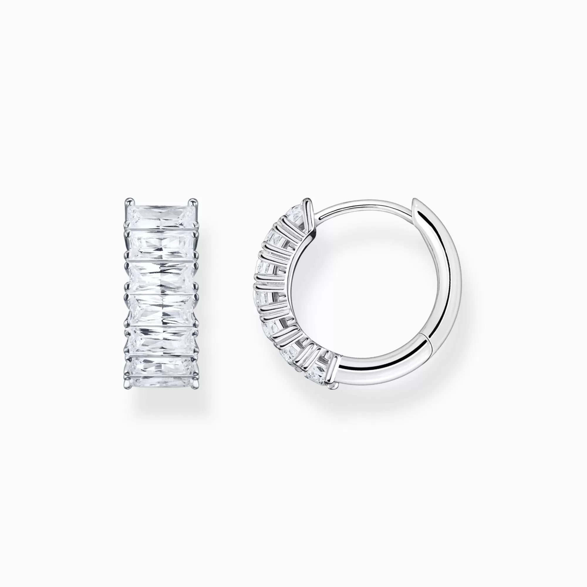 THOMAS SABO Hoop earrings with white stones pavé silver-Women Hoop Earrings