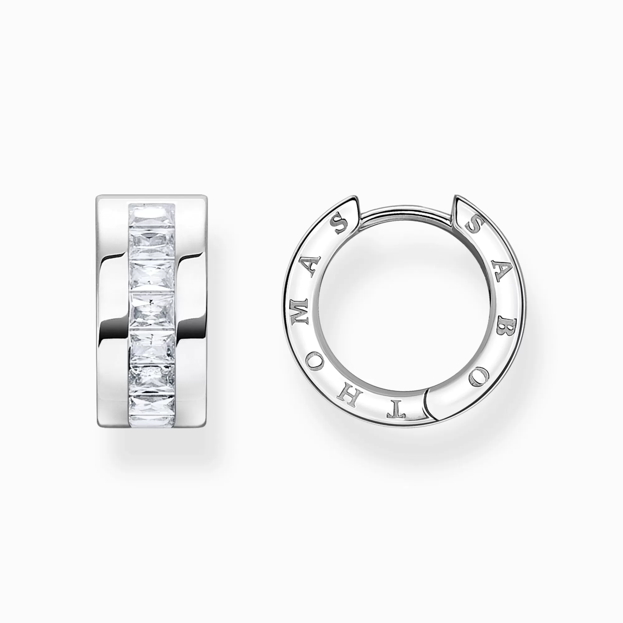 THOMAS SABO Hoop earrings with white stones pavé silver-Women Hoop Earrings