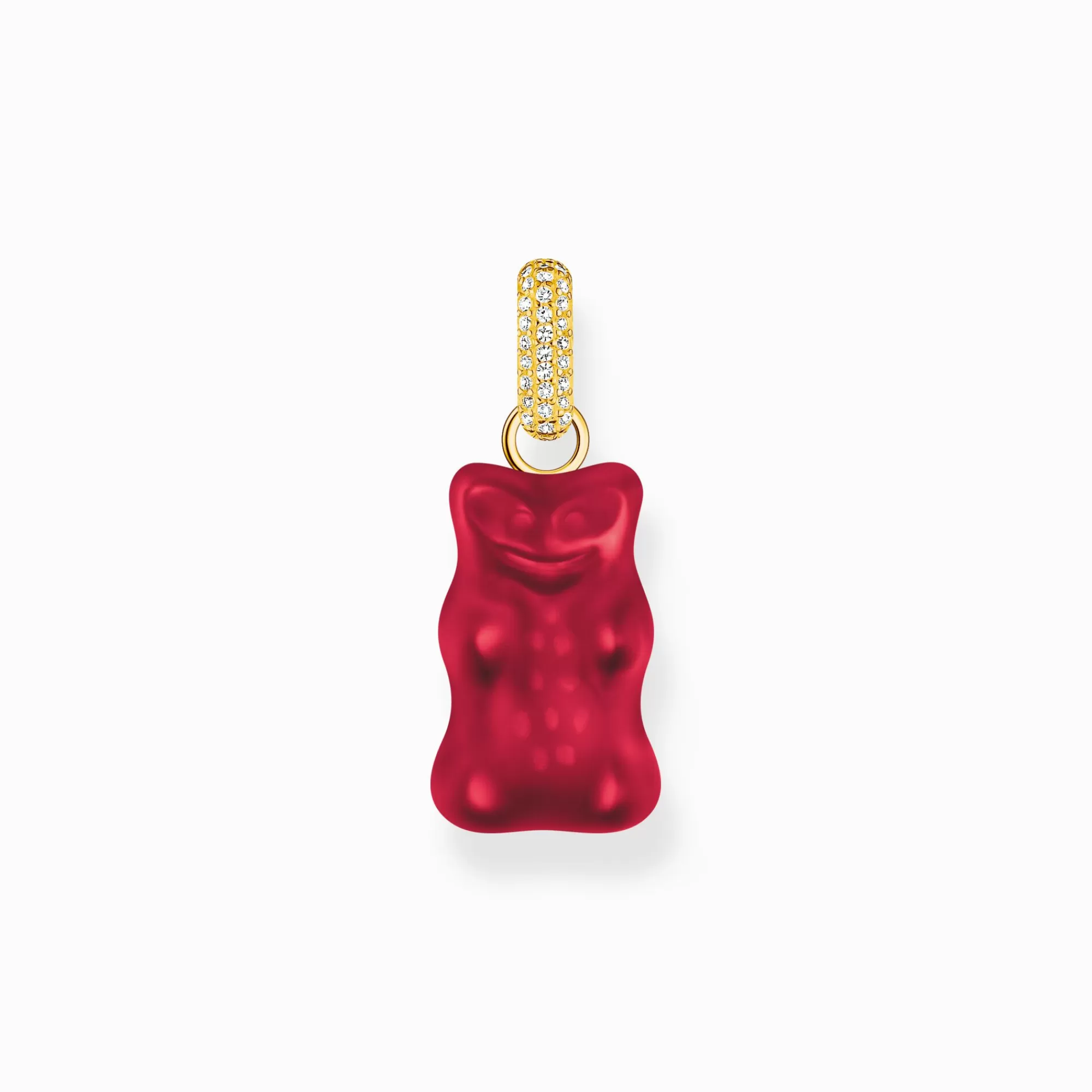 THOMAS SABO Large gold-plated pendant with red goldbears and zirconia-Women Pendants | 18-Carat Gold-Plating - 925 Silver