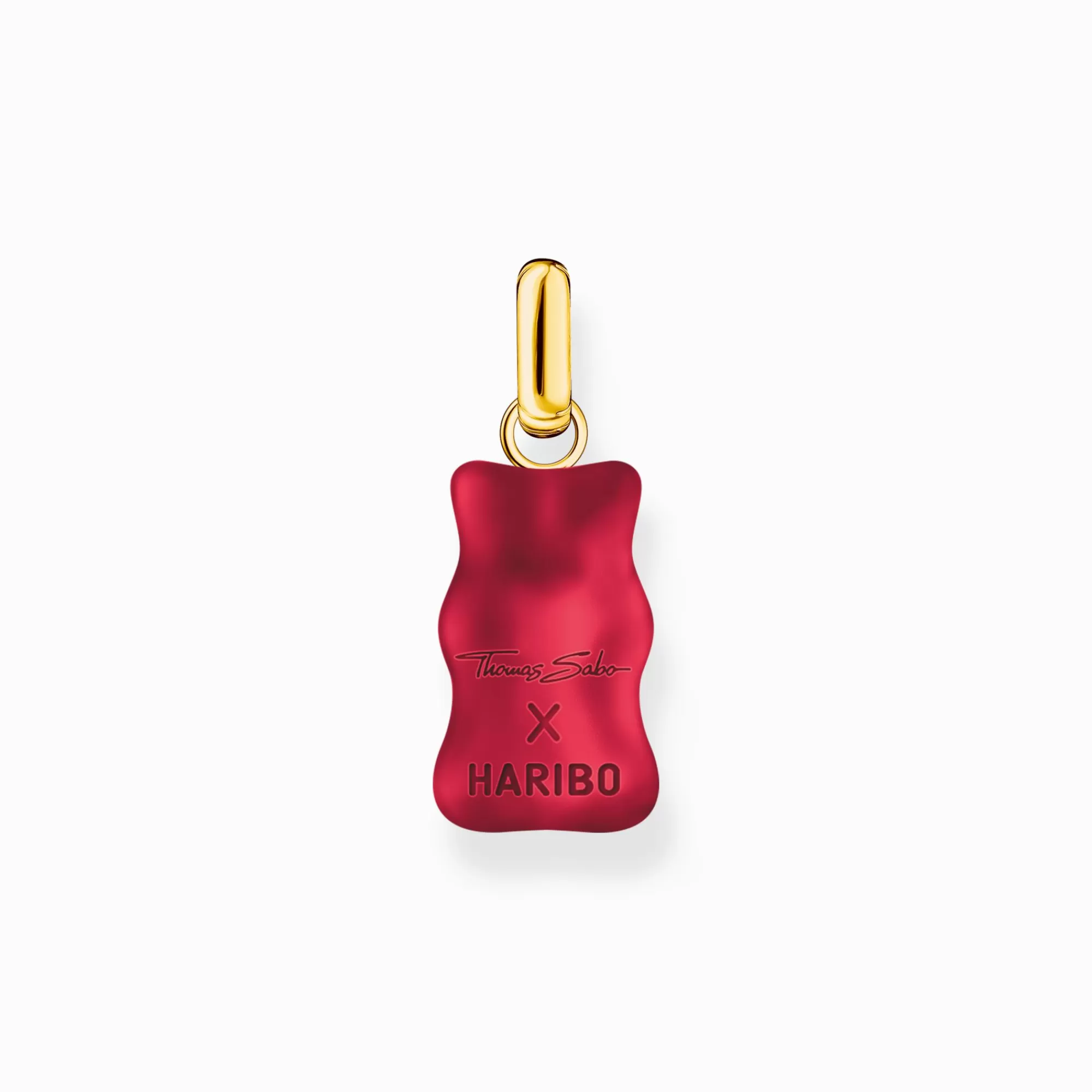 THOMAS SABO Large gold-plated pendant with red goldbears and zirconia-Women Pendants | 18-Carat Gold-Plating - 925 Silver