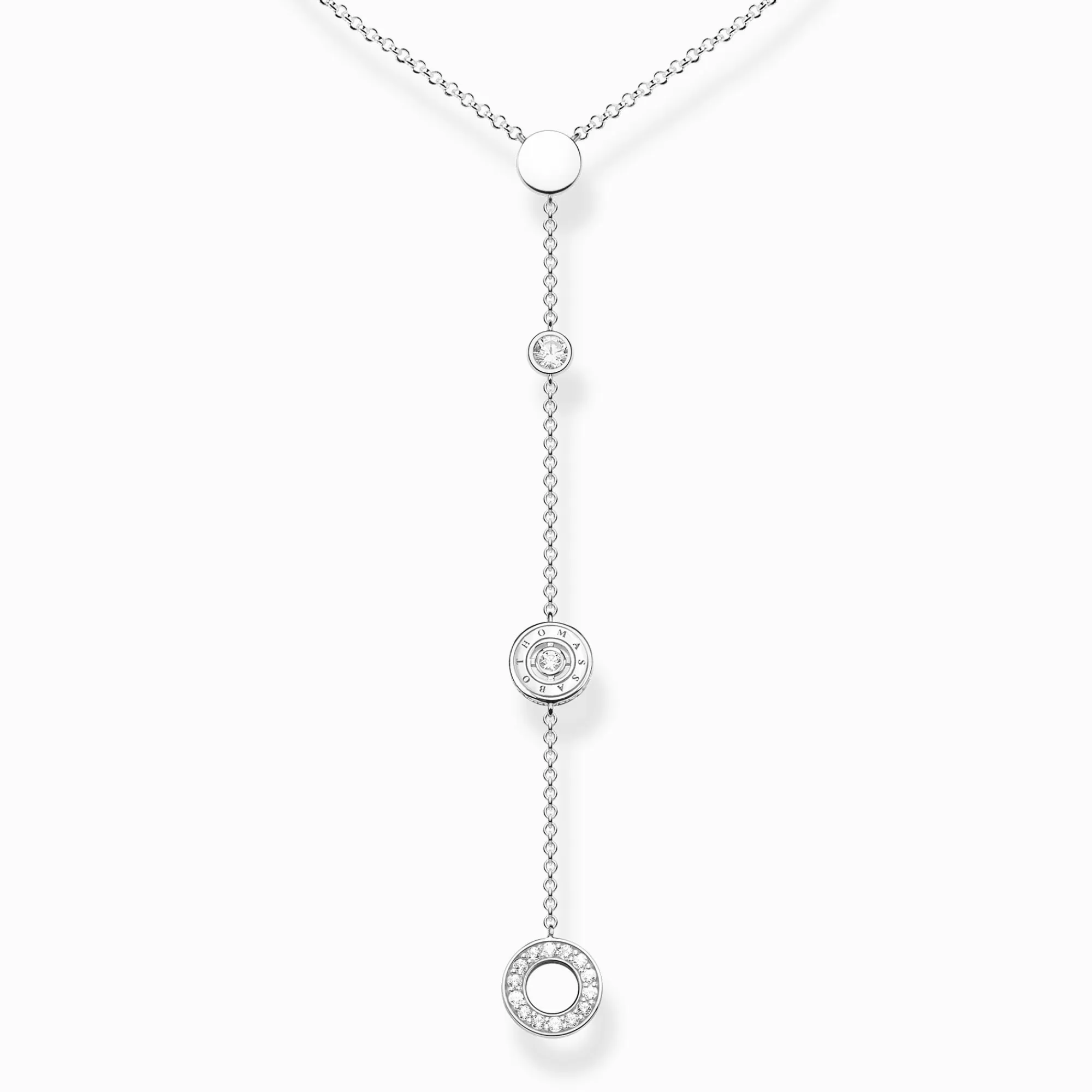 THOMAS SABO Necklace circles with white stones silver-Women Necklaces