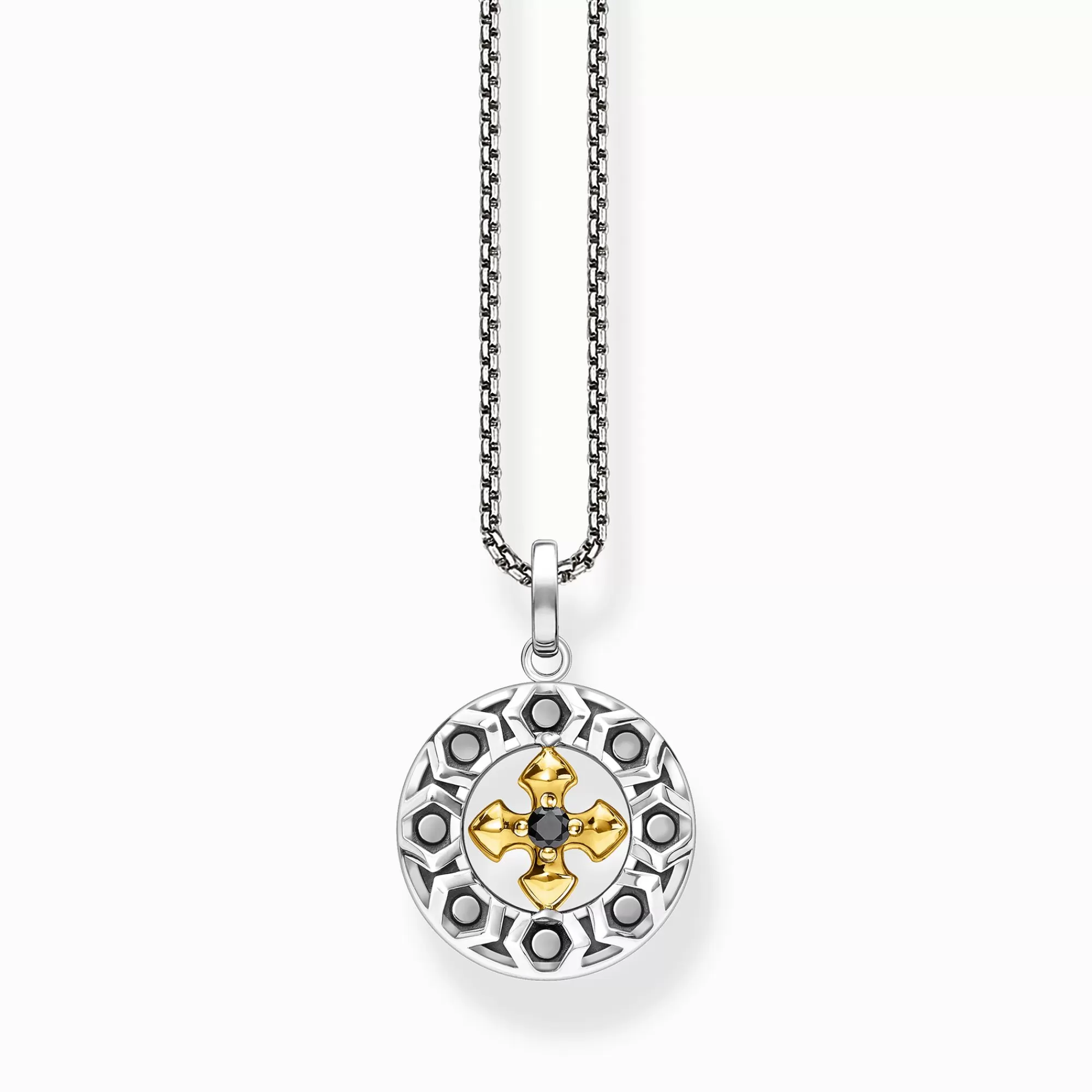 THOMAS SABO Necklace cross black stones gold-Women Necklaces | 18-Carat Gold-Plating - 925 Silver