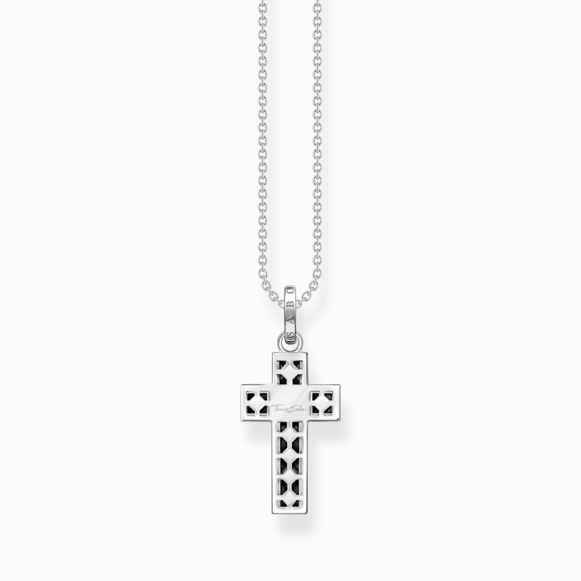 THOMAS SABO Necklace cross with black stones silver-Women Necklaces