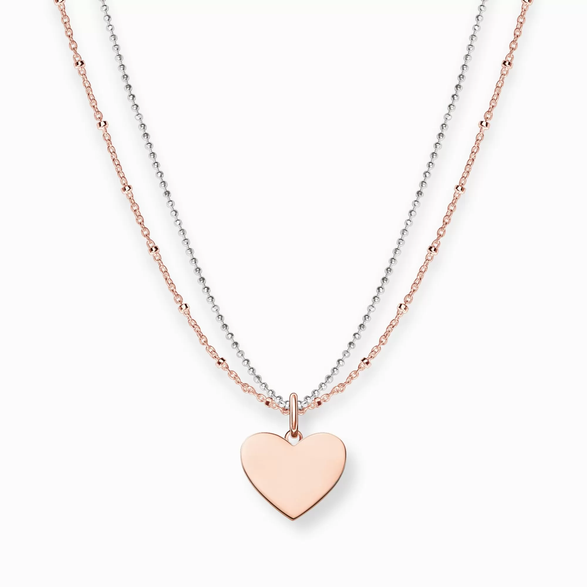 THOMAS SABO Necklace heart rose gold silver-Women 18-Carat Rose Gold Plating - 925 Silver