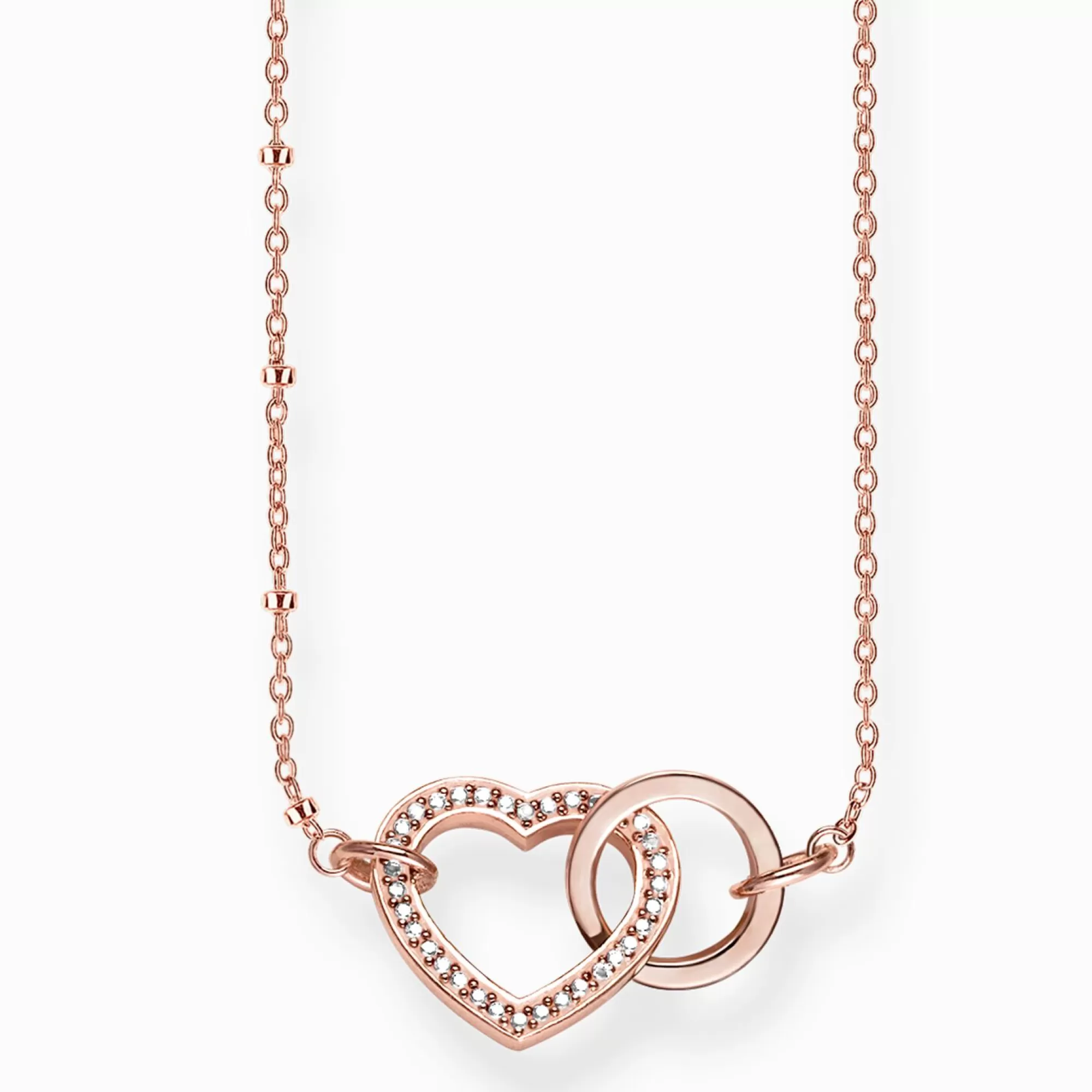 THOMAS SABO Necklace heart Together Forever-Women Necklaces | 18-Carat Rose Gold Plating - 925 Silver