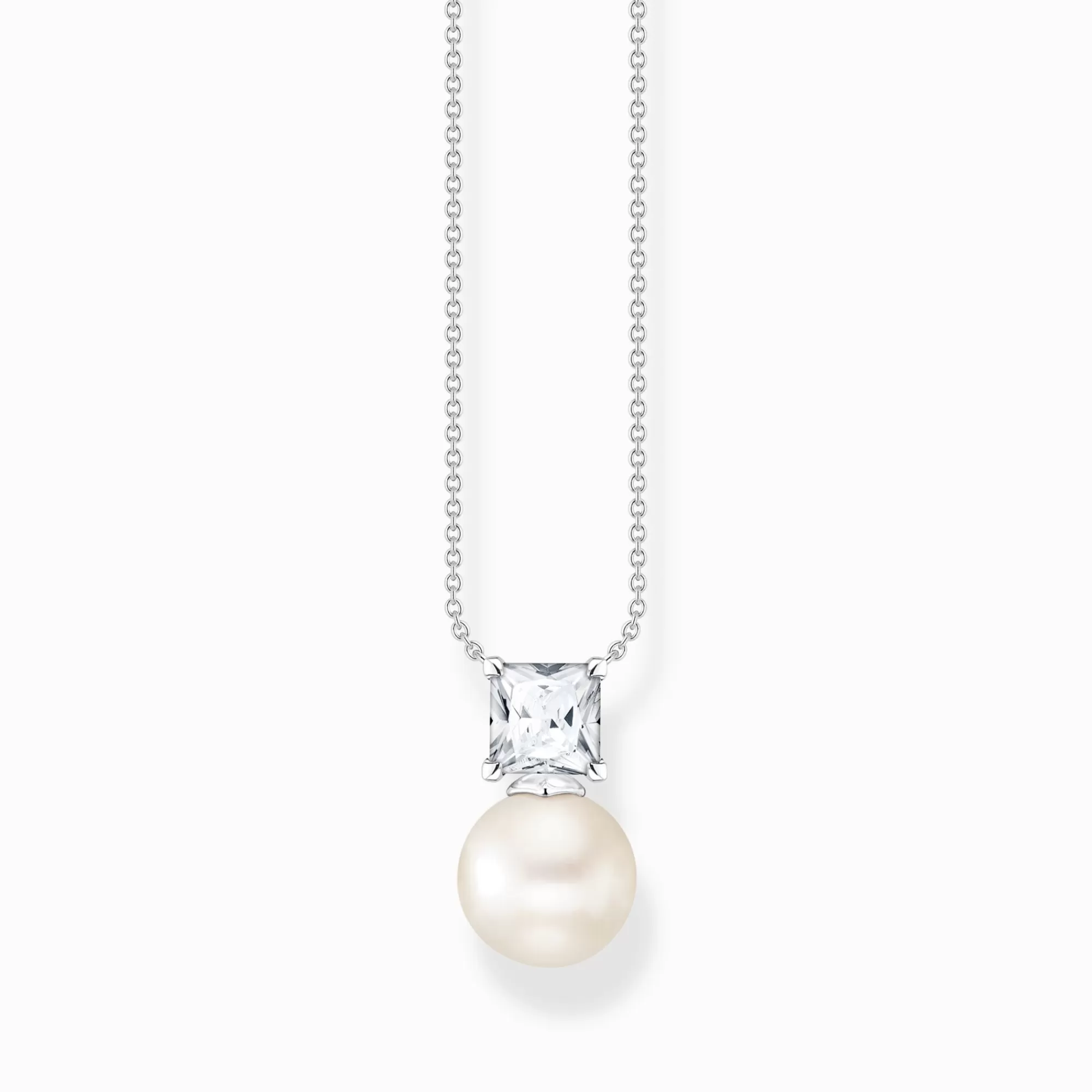 THOMAS SABO Necklace pearl with white stone silver-Women Necklaces