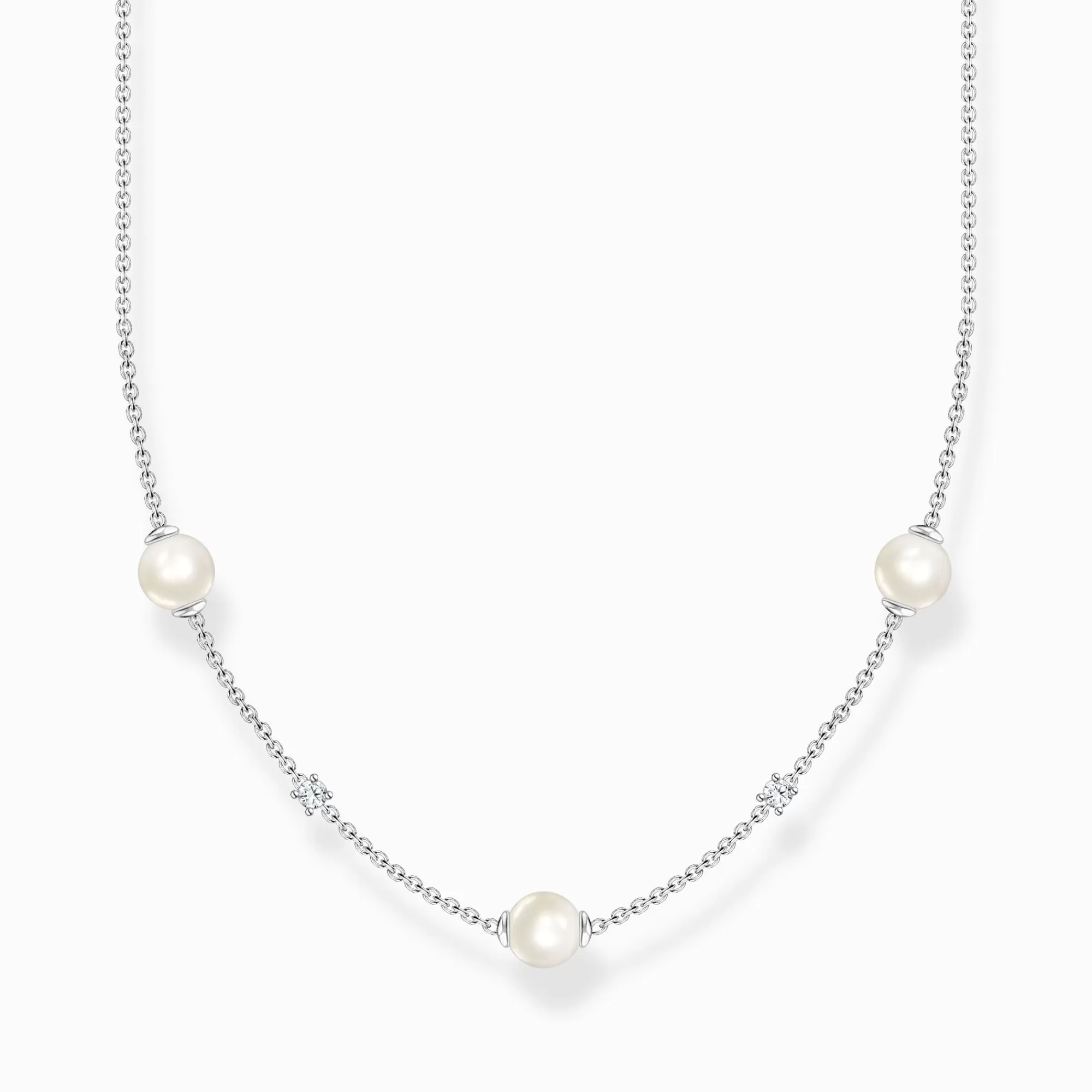 THOMAS SABO Necklace pearls with white stones silver-Women Necklaces | 925 Silver