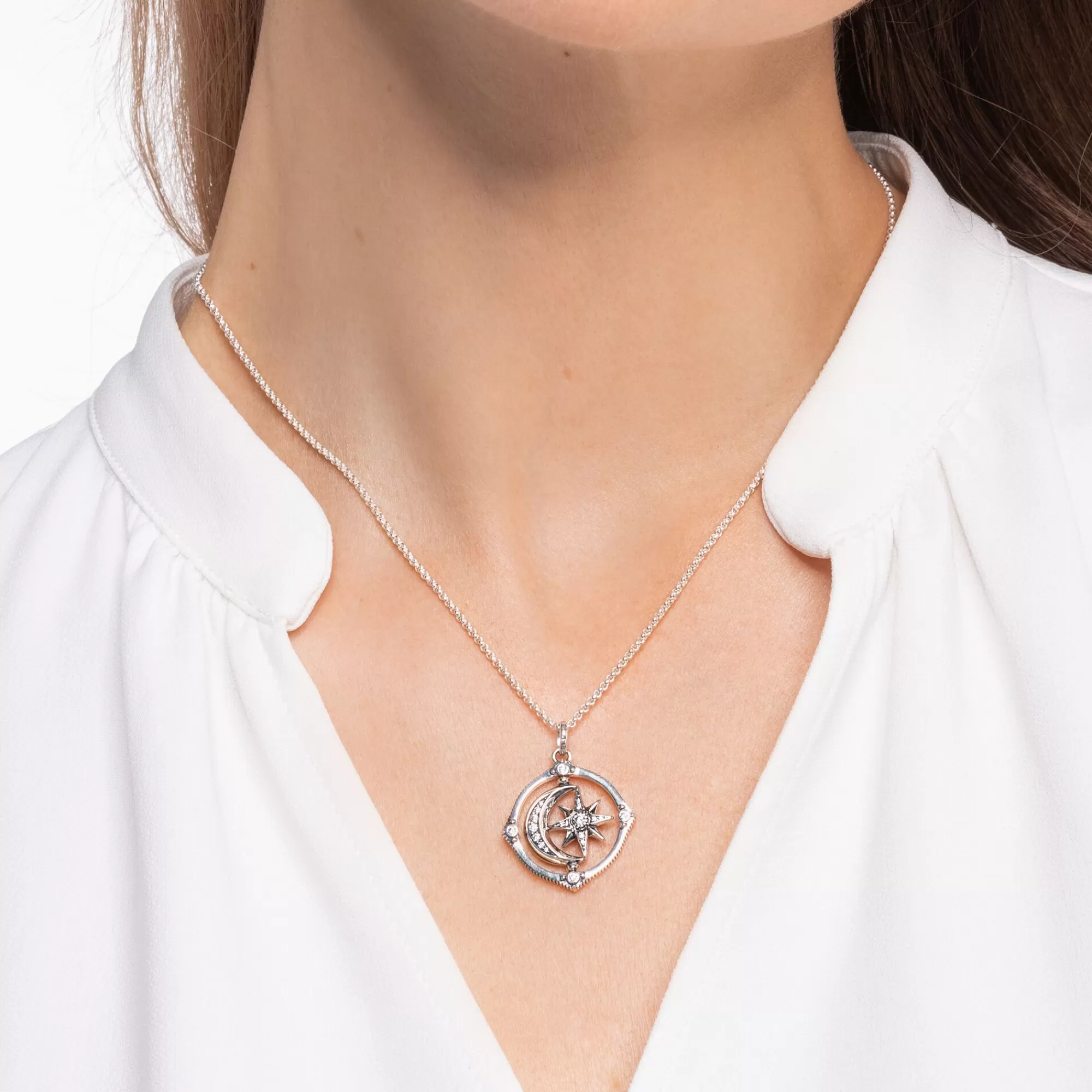 THOMAS SABO Necklace star and moon silver-Women Necklaces