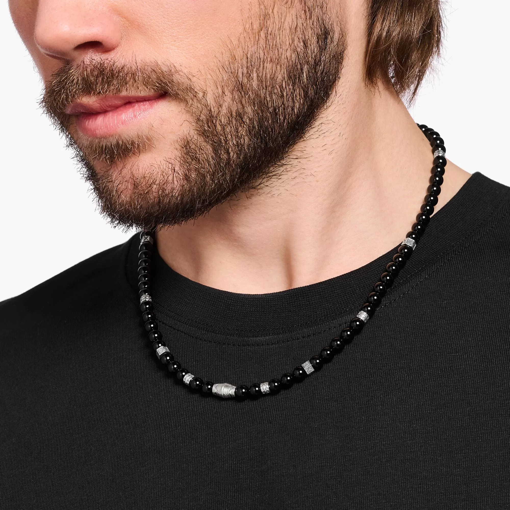 THOMAS SABO Necklace with black onyx beads silver-Women Necklaces | Necklaces & Chains