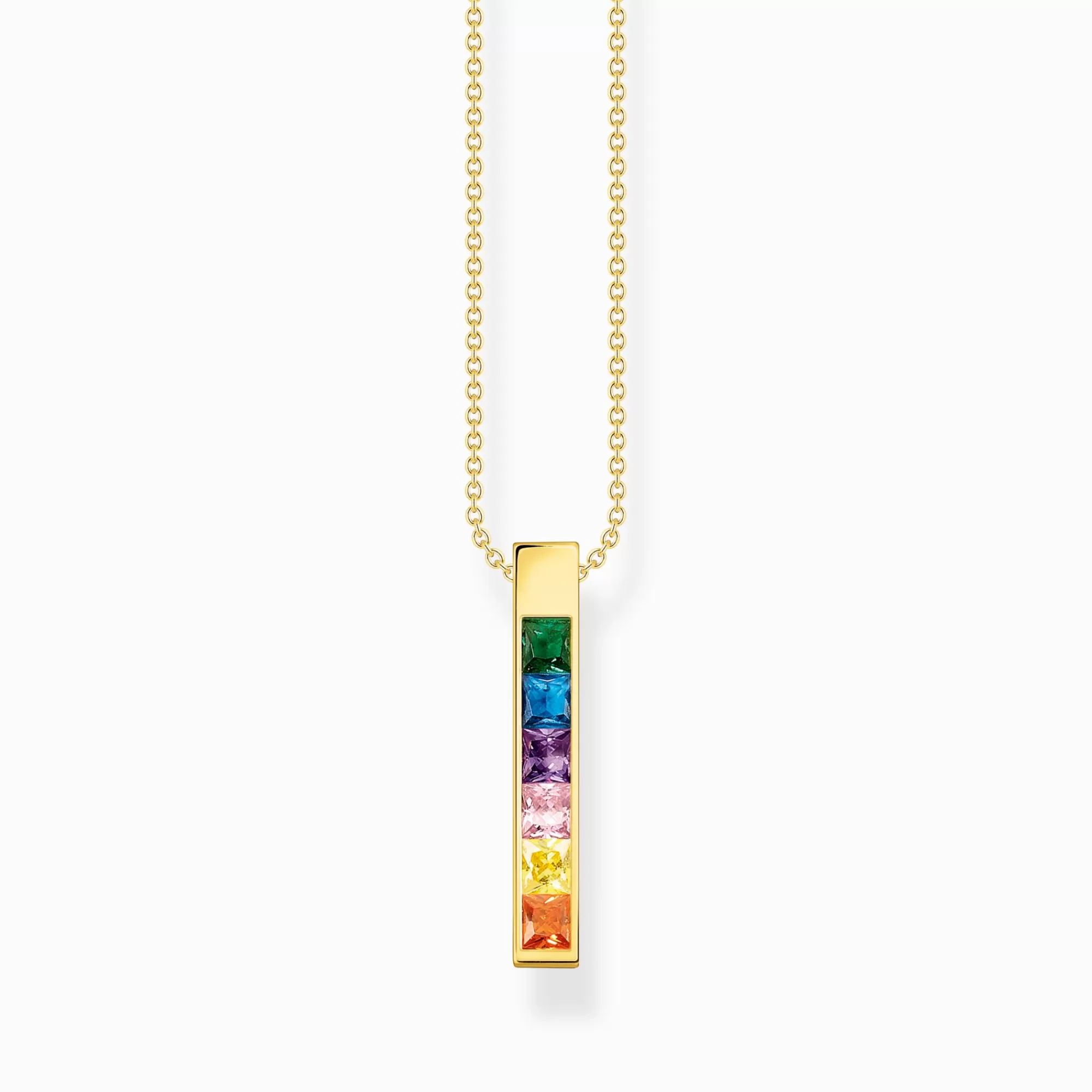 THOMAS SABO Necklace with colourful stones gold plated-Women Necklaces | 18-Carat Gold-Plating - 925 Silver