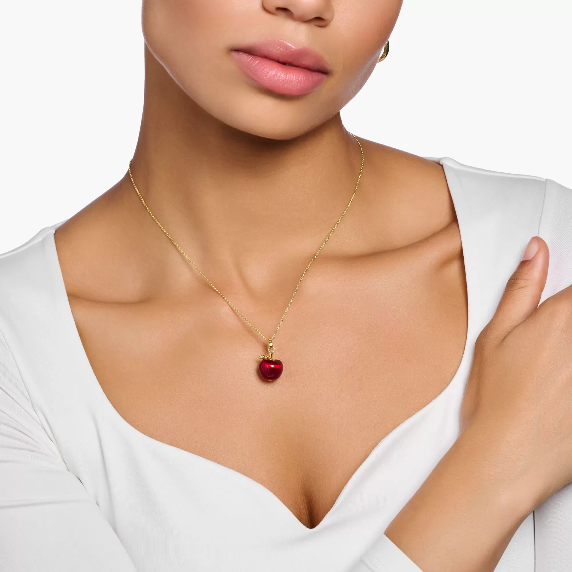 THOMAS SABO Necklace with red apple gold plated-Women Necklaces