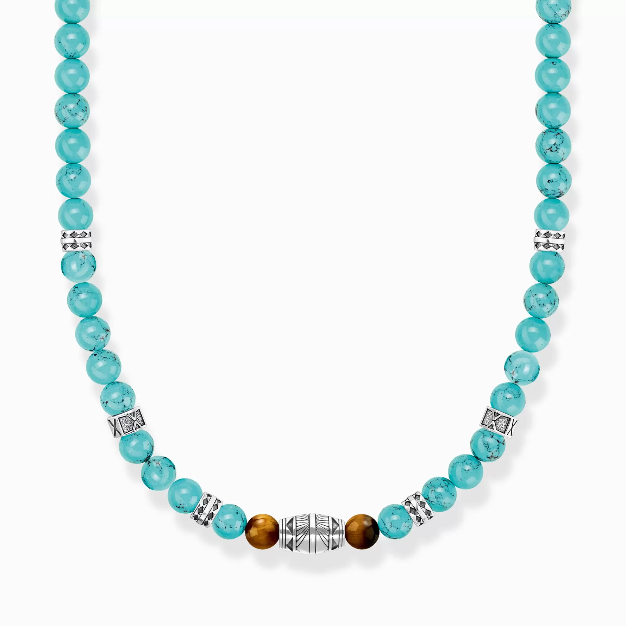 THOMAS SABO Necklace with turquoise beads and tiger's eye beads silver-Women Necklaces | Necklaces & Chains