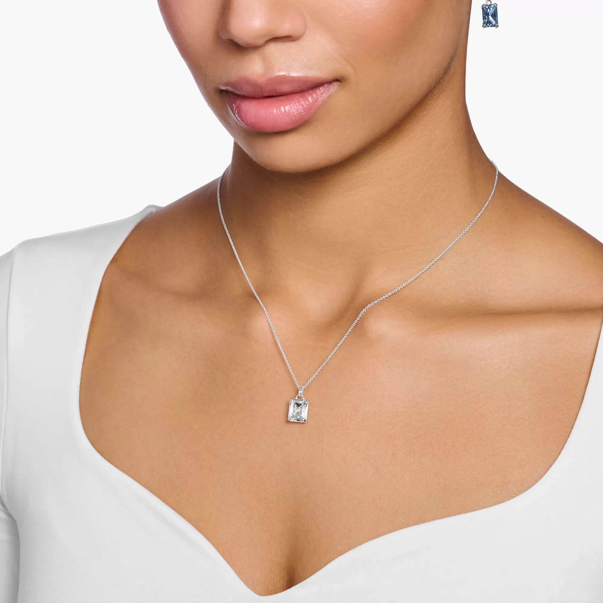 THOMAS SABO Necklace with white stone silver-Women Necklaces