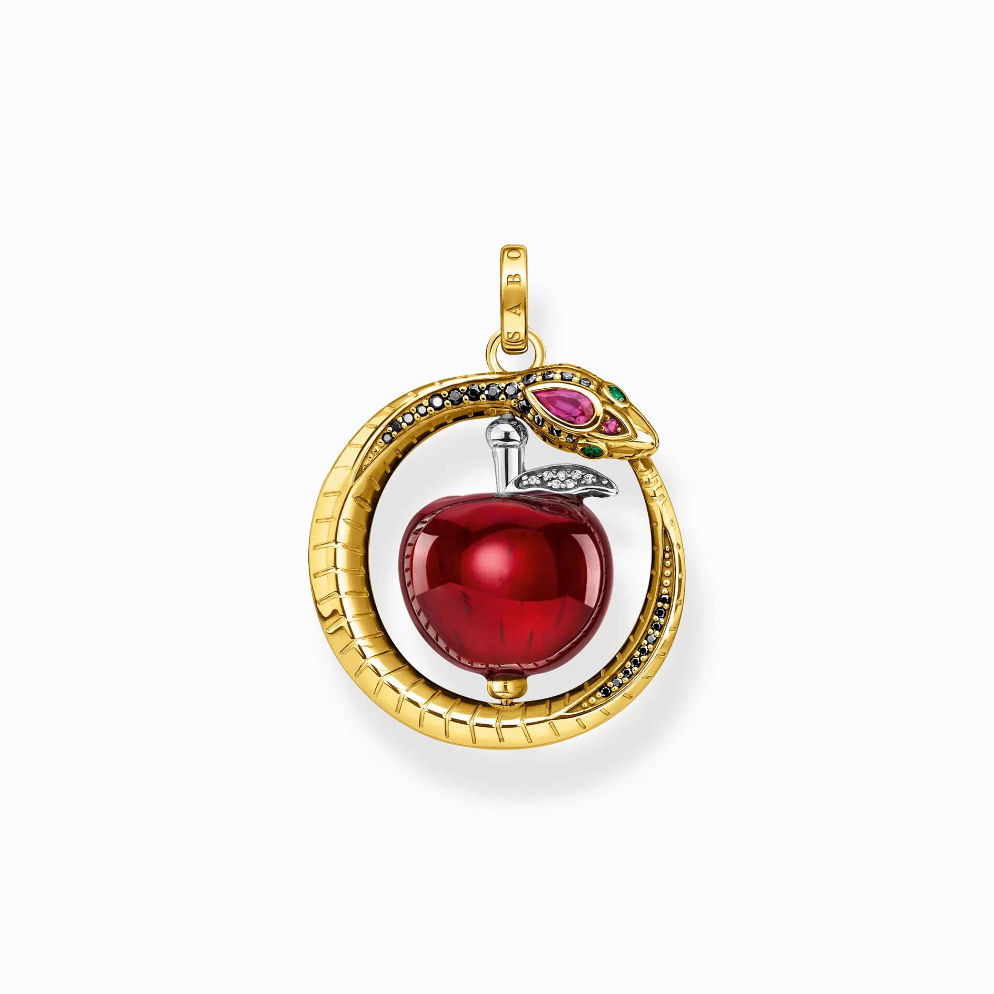 THOMAS SABO Pendant apple with snake gold-Women Pendants | 18-Carat Gold-Plating - 925 Silver