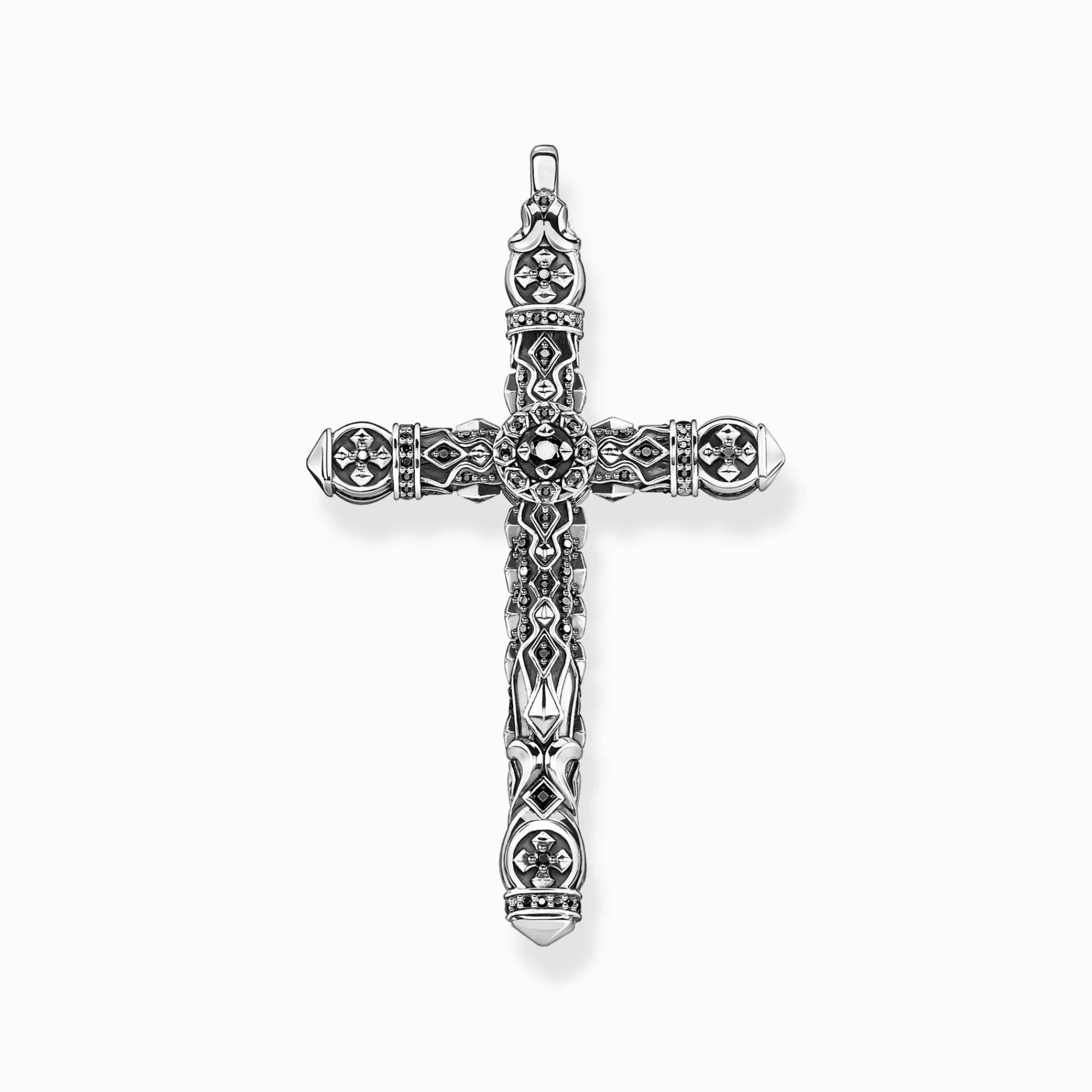 THOMAS SABO Pendant cross black stones silver-Women Pendants | Pendants