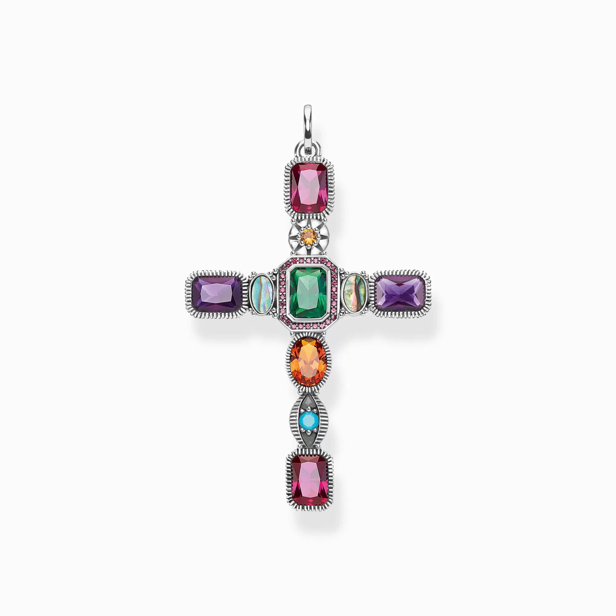 THOMAS SABO Pendant cross colourful stones-Women Necklaces | Pendants