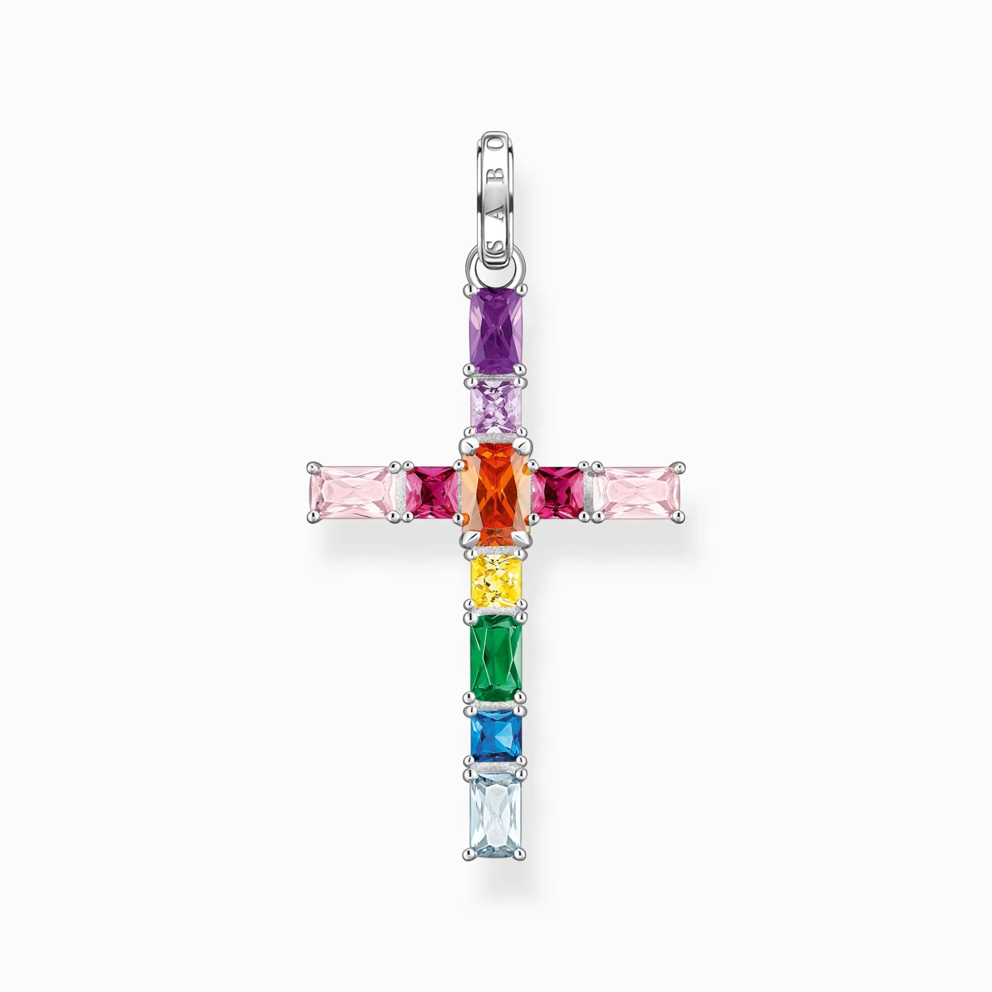 THOMAS SABO Pendant cross with colourful stones silver-Women Necklaces | Pendants