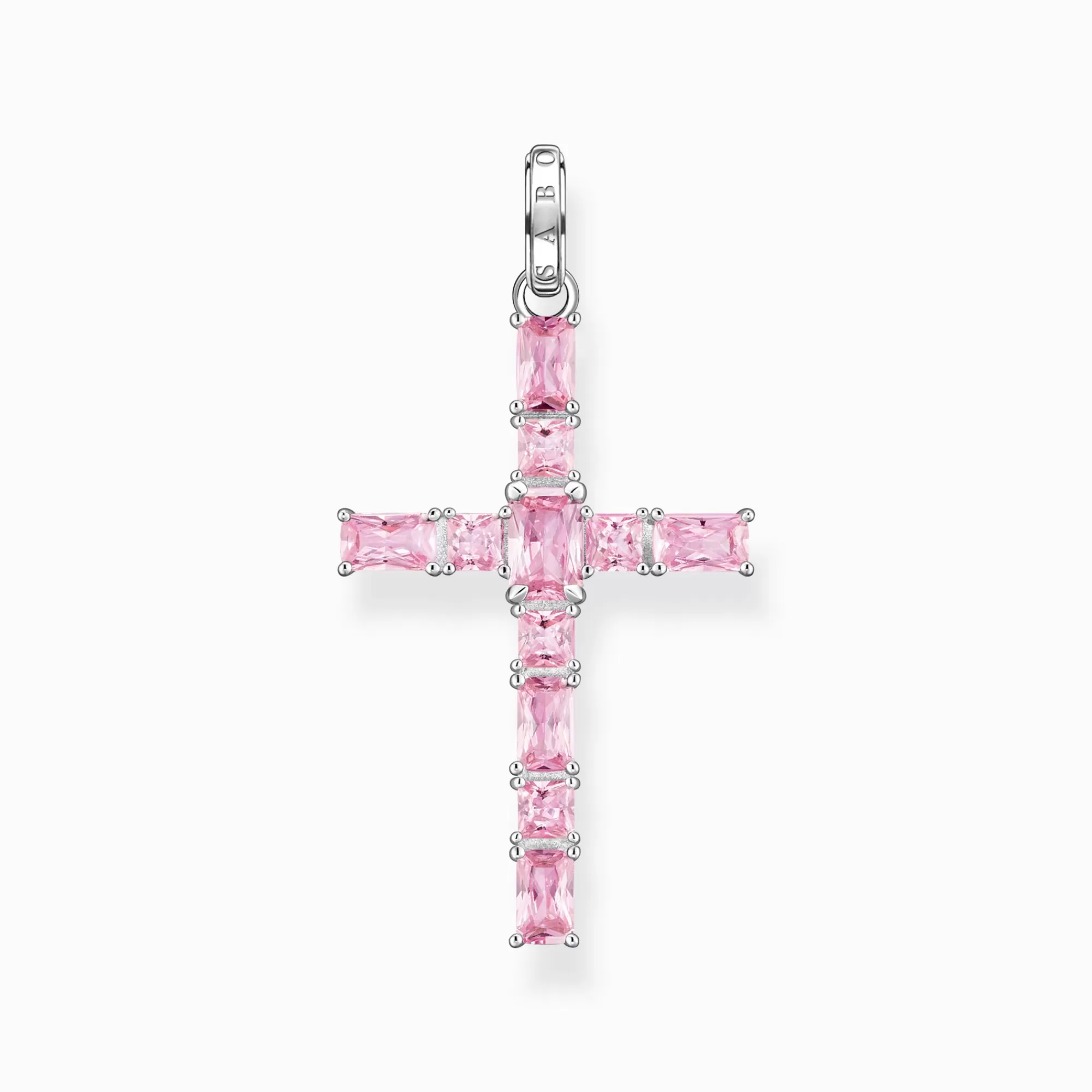 THOMAS SABO Pendant cross with pink stones silver-Women Necklaces | Pendants