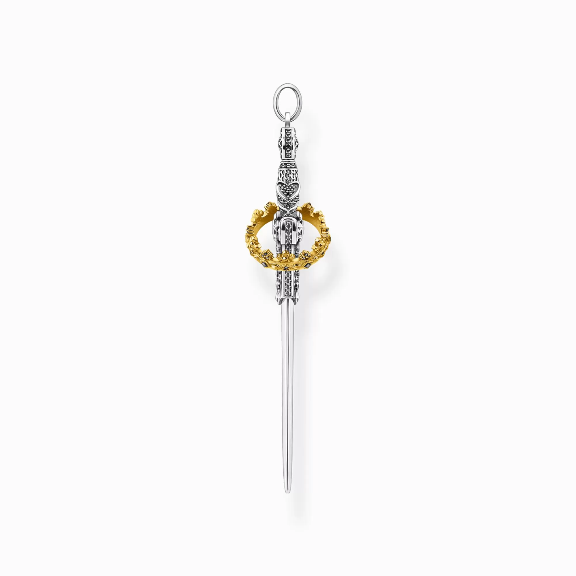 THOMAS SABO Pendant sword with crown-Women Pendants | 18-Carat Gold-Plating - 925 Silver