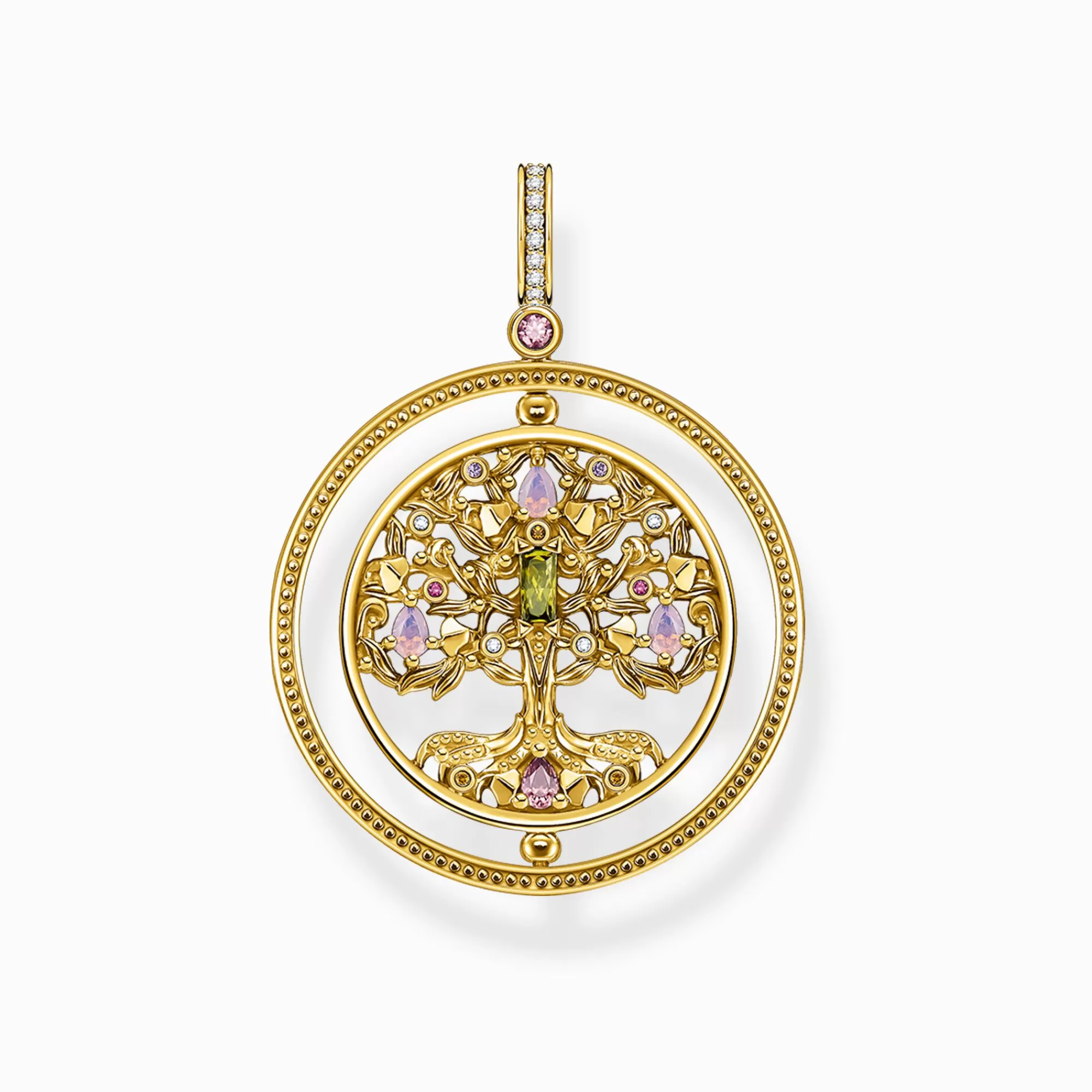 THOMAS SABO Pendant Tree of Love gold colourful stones-Women Pendants