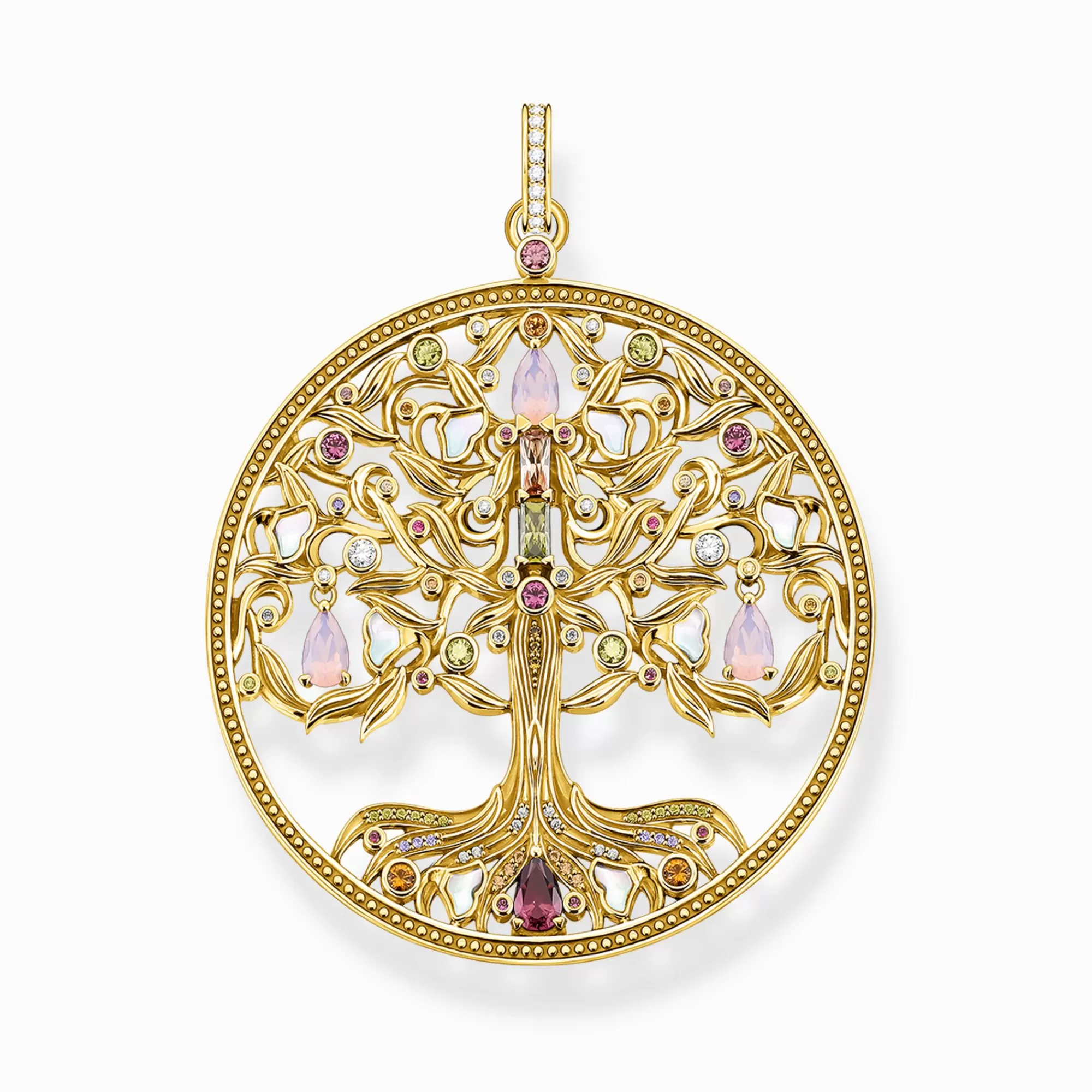 THOMAS SABO Pendant Tree of Love gold colourful stones-Women Pendants | 18-Carat Gold-Plating - 925 Silver