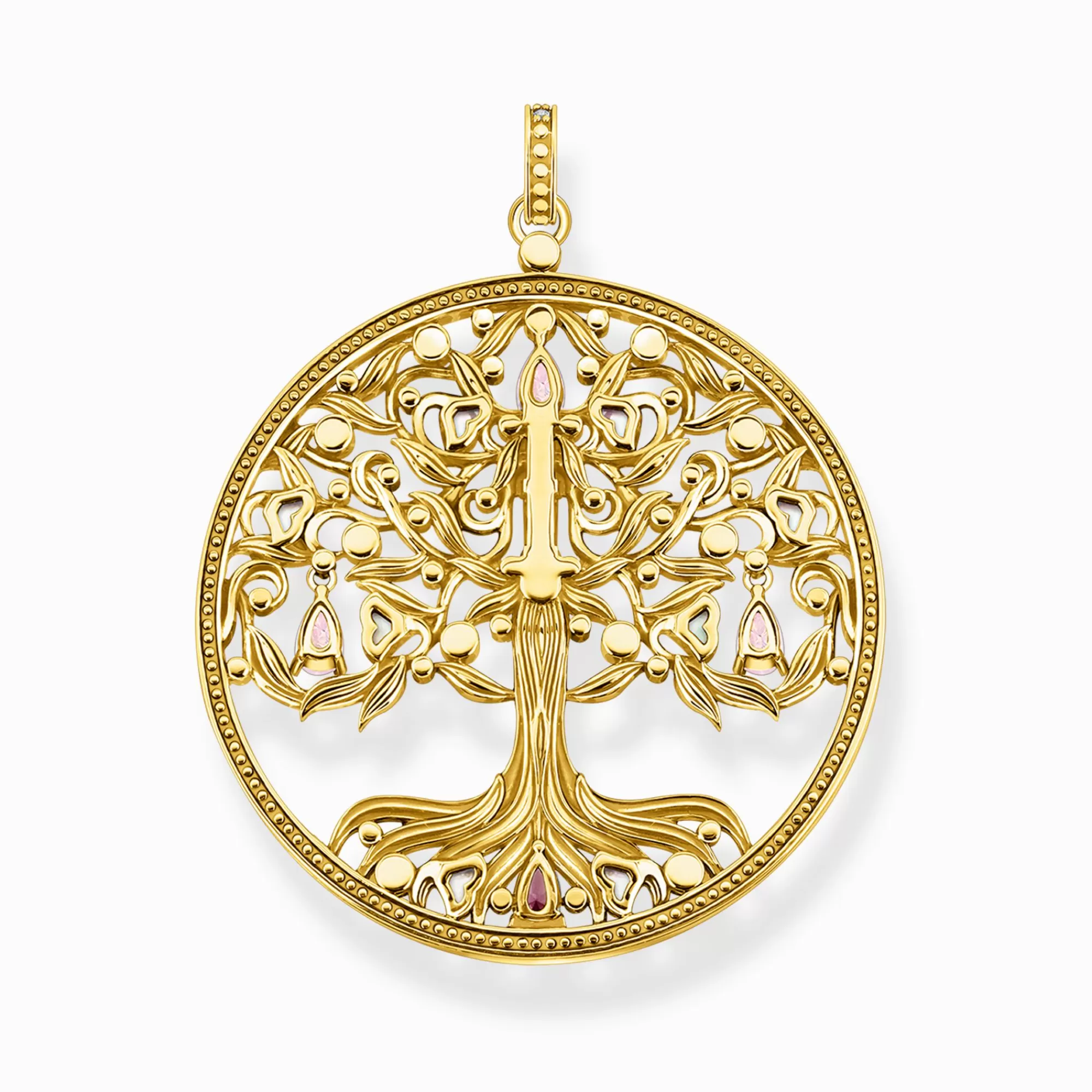 THOMAS SABO Pendant Tree of Love gold colourful stones-Women Pendants | 18-Carat Gold-Plating - 925 Silver