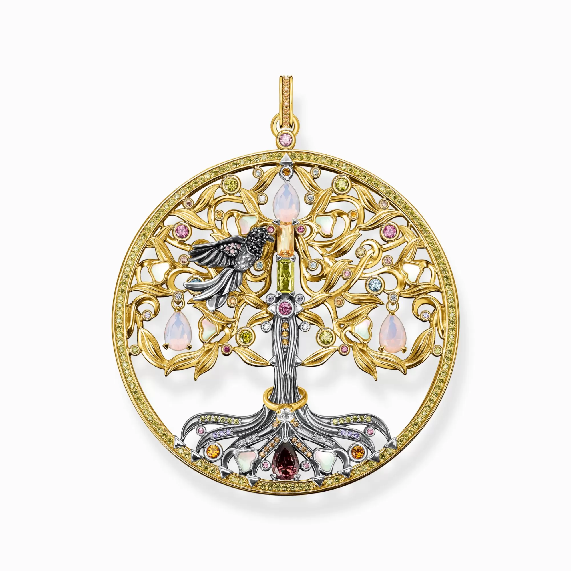 THOMAS SABO Pendant Tree of Love gold raven-Women Pendants | 18-Carat Gold-Plating - 925 Silver