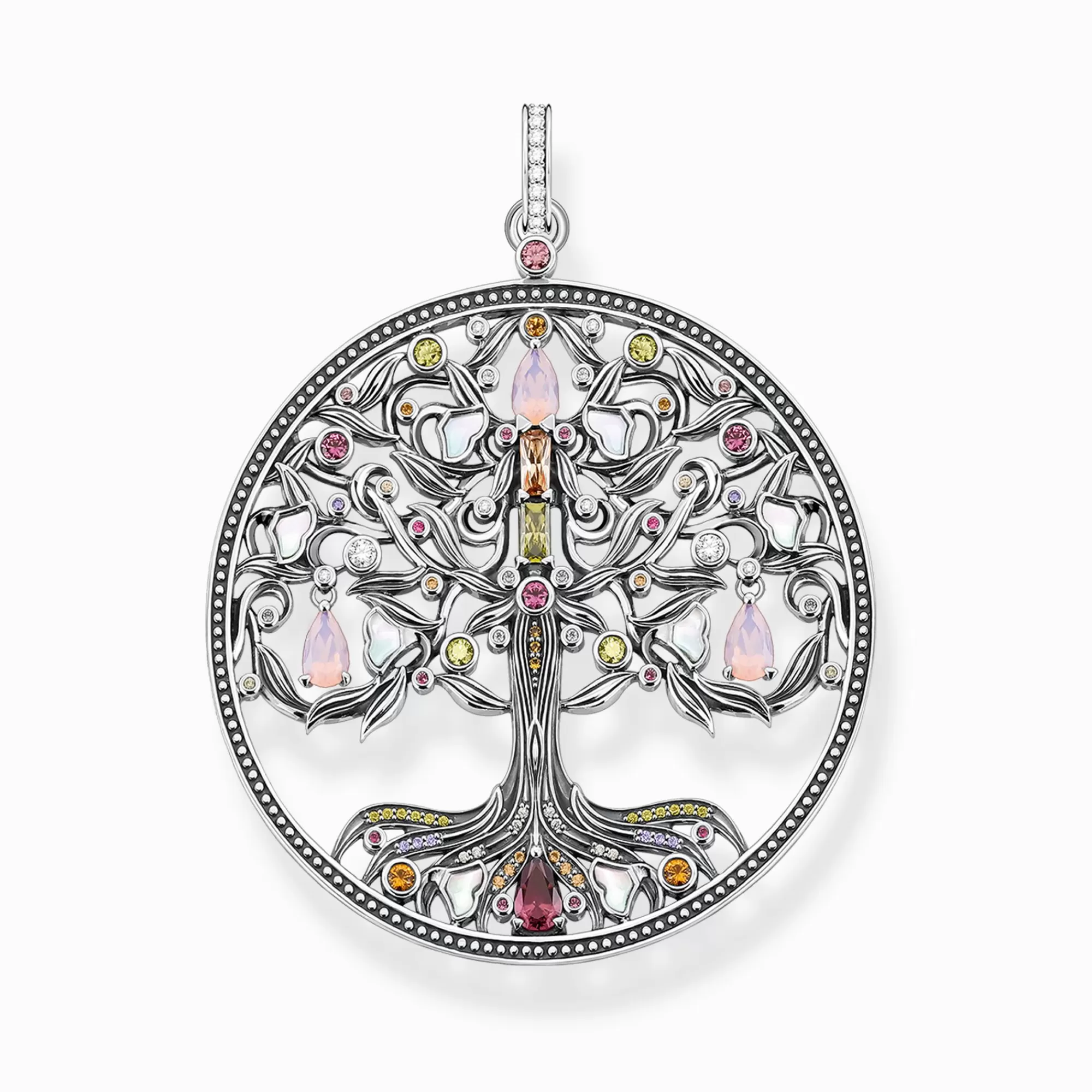 THOMAS SABO Pendant Tree of Love silver colourful stones-Women Pendants