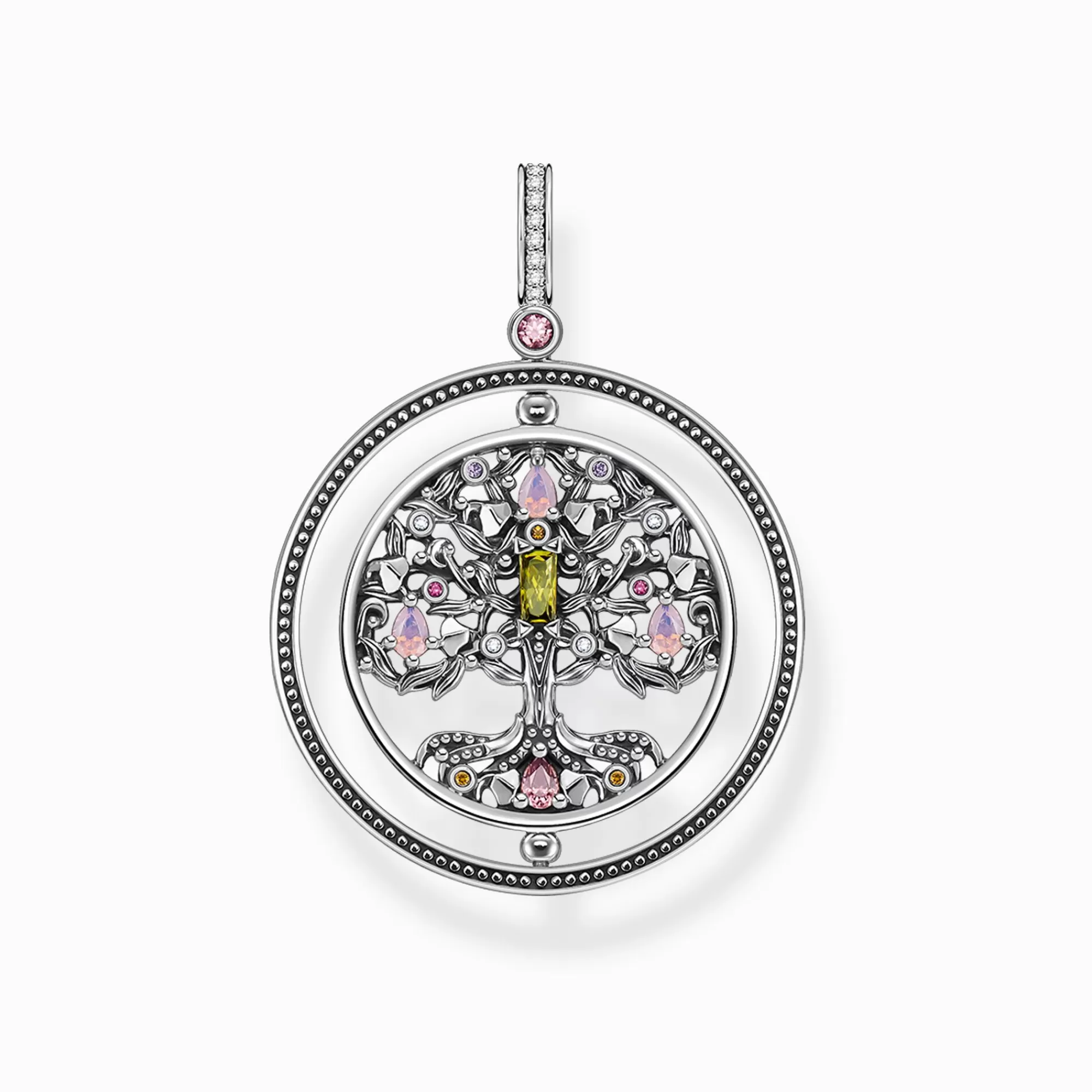 THOMAS SABO Pendant Tree of Love silver colourful stones-Women Pendants