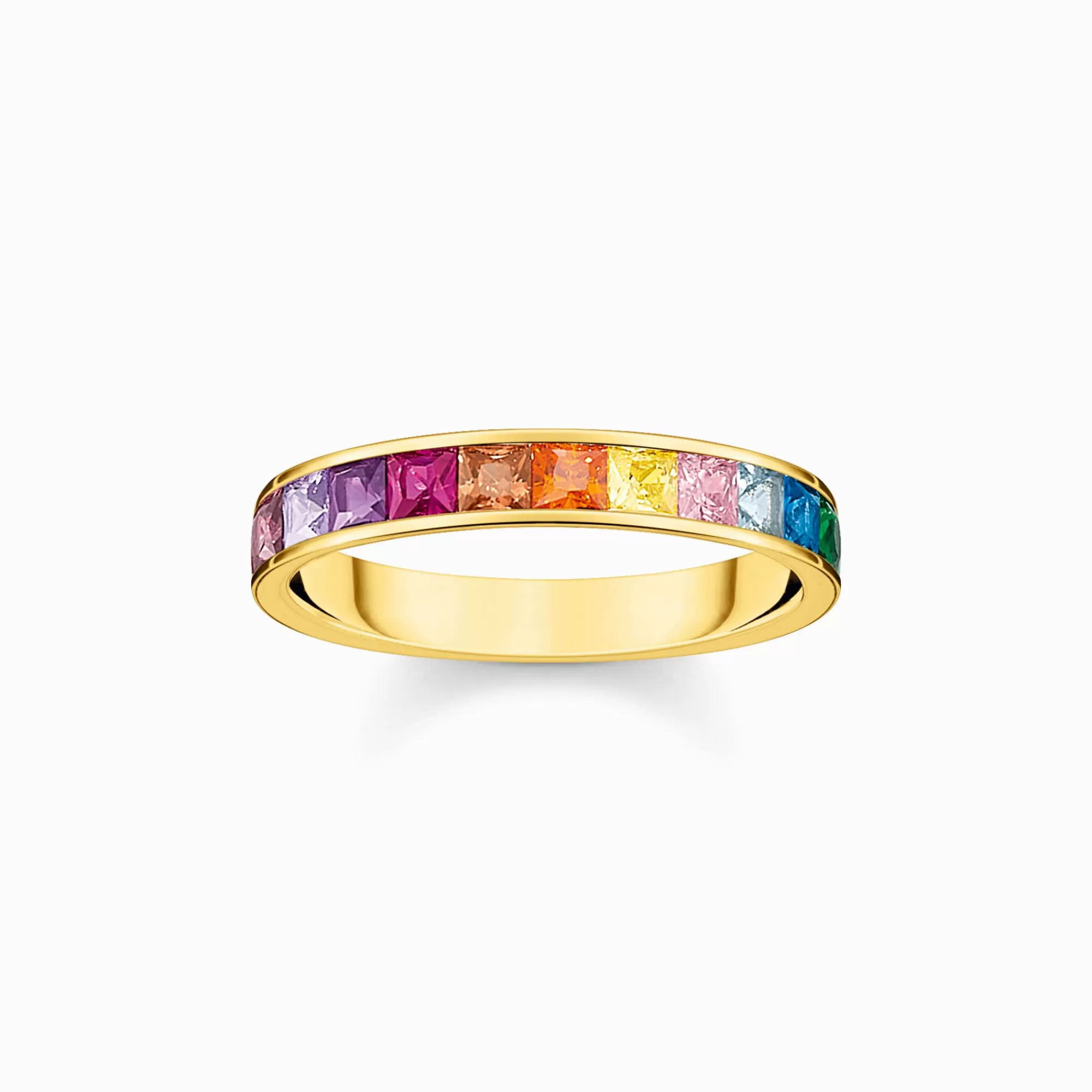 THOMAS SABO Ring colourful stones gold-Women Rings | 18-Carat Gold-Plating - 925 Silver